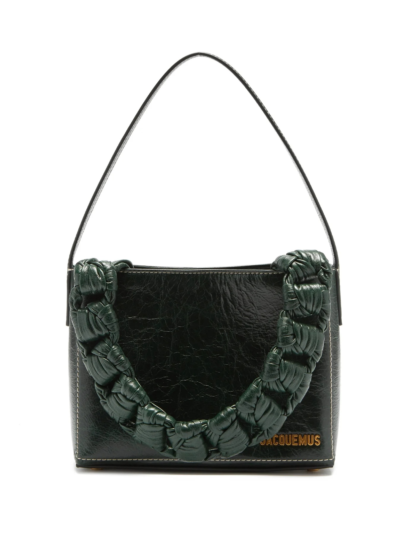 Noeud chain-handle craquelure-leather bag - 1