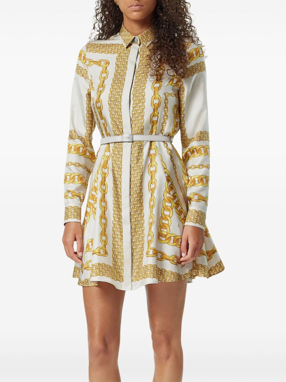 printed belted mini dress - 4