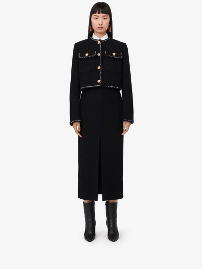 Alexander McQueen Women's Tweed Boxy Jacket in Black outlook