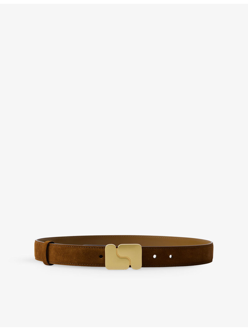 Ninon Branded-Buckle Suede Belt 1