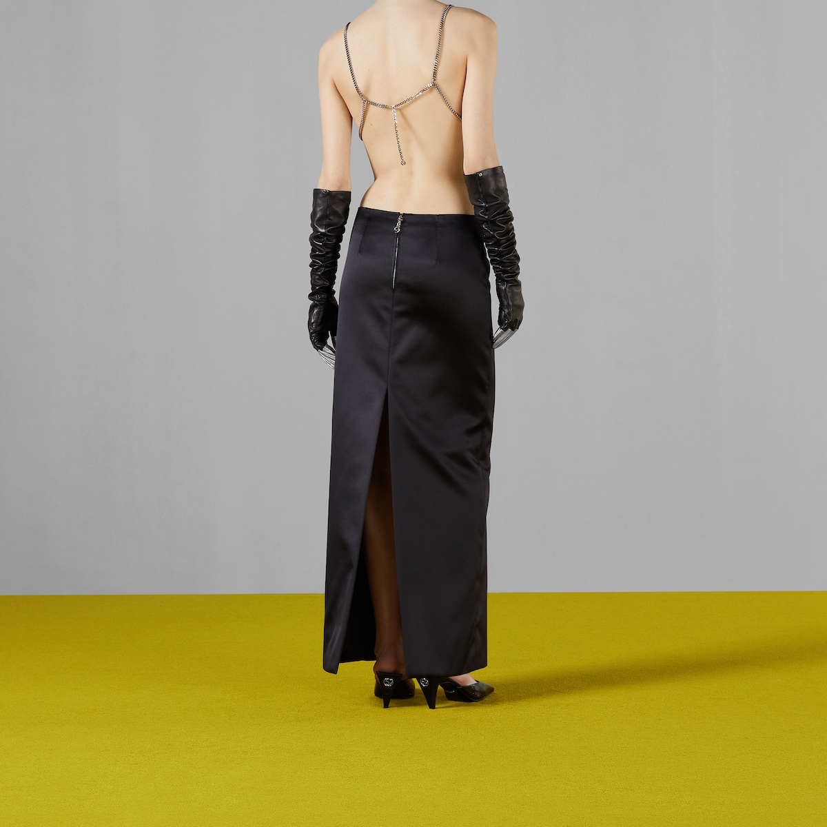 Silk skirt with Interlocking G - 8