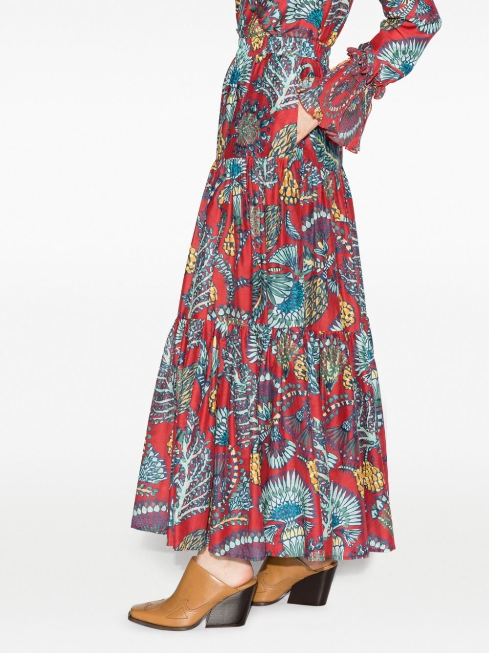 Big floral-print tiered skirt - 5