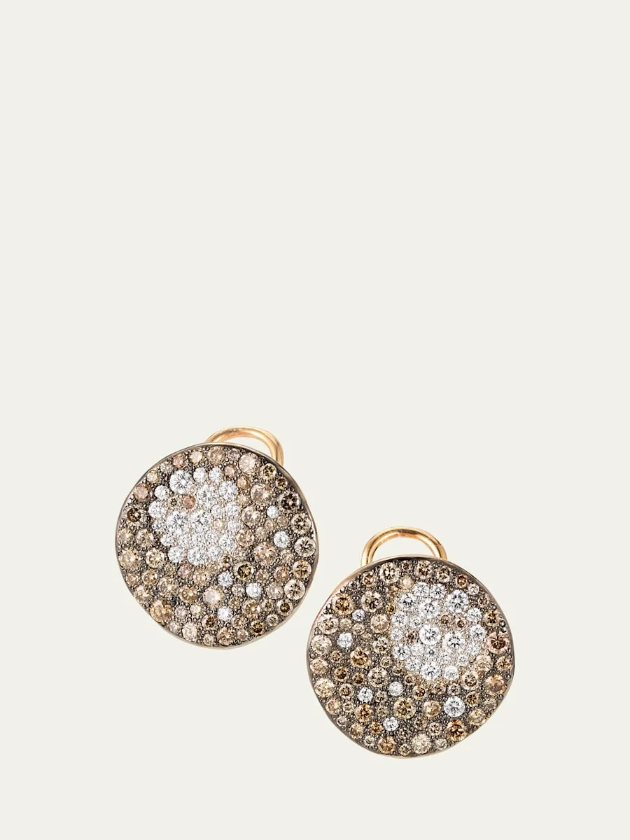 Sabbia Rose 18K Rose Gold Stud Earrings with Brown Diamonds - 1