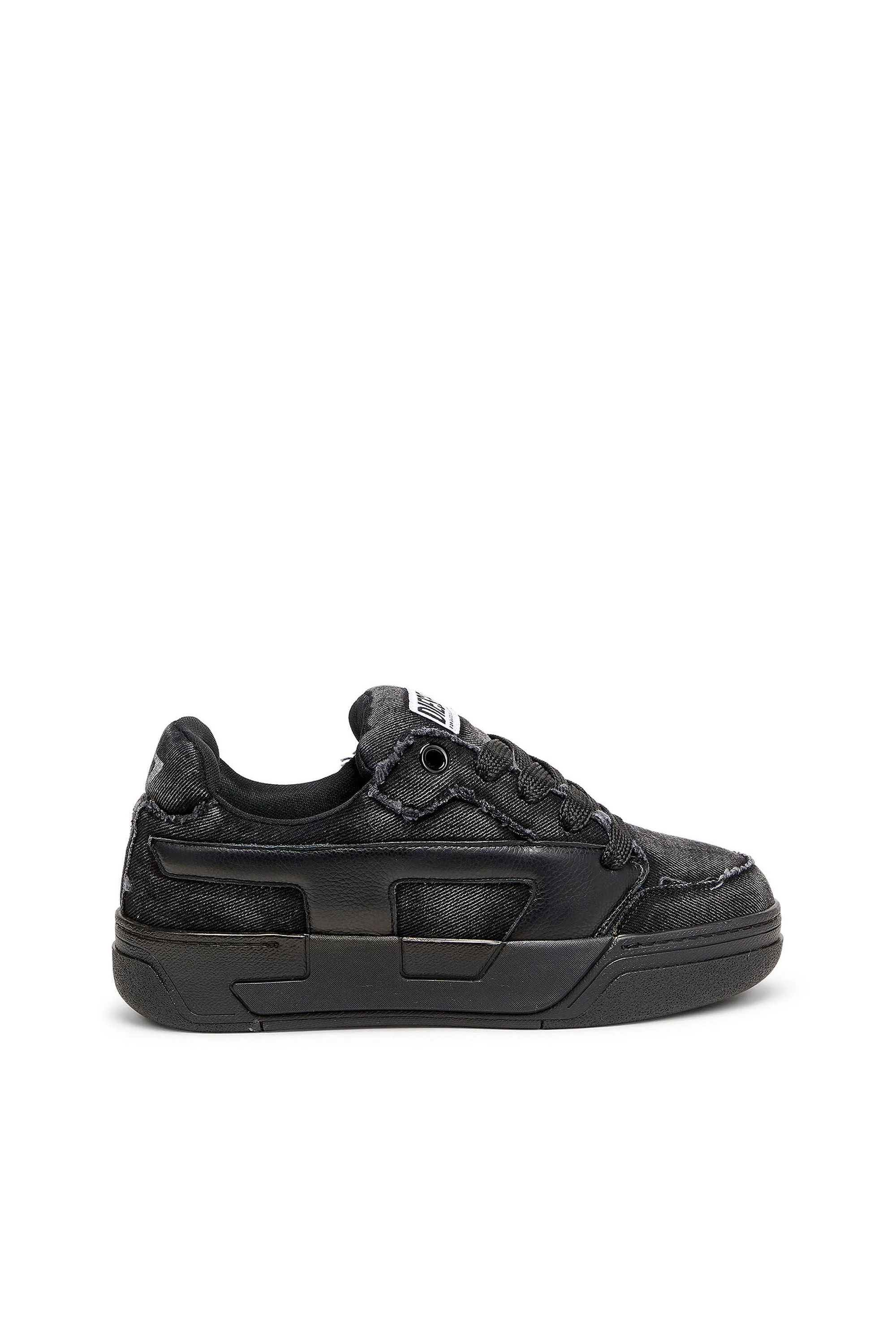 S-D-OLLIE - SNEAKERS IN FRAYED DENIM E LEATHER - 1