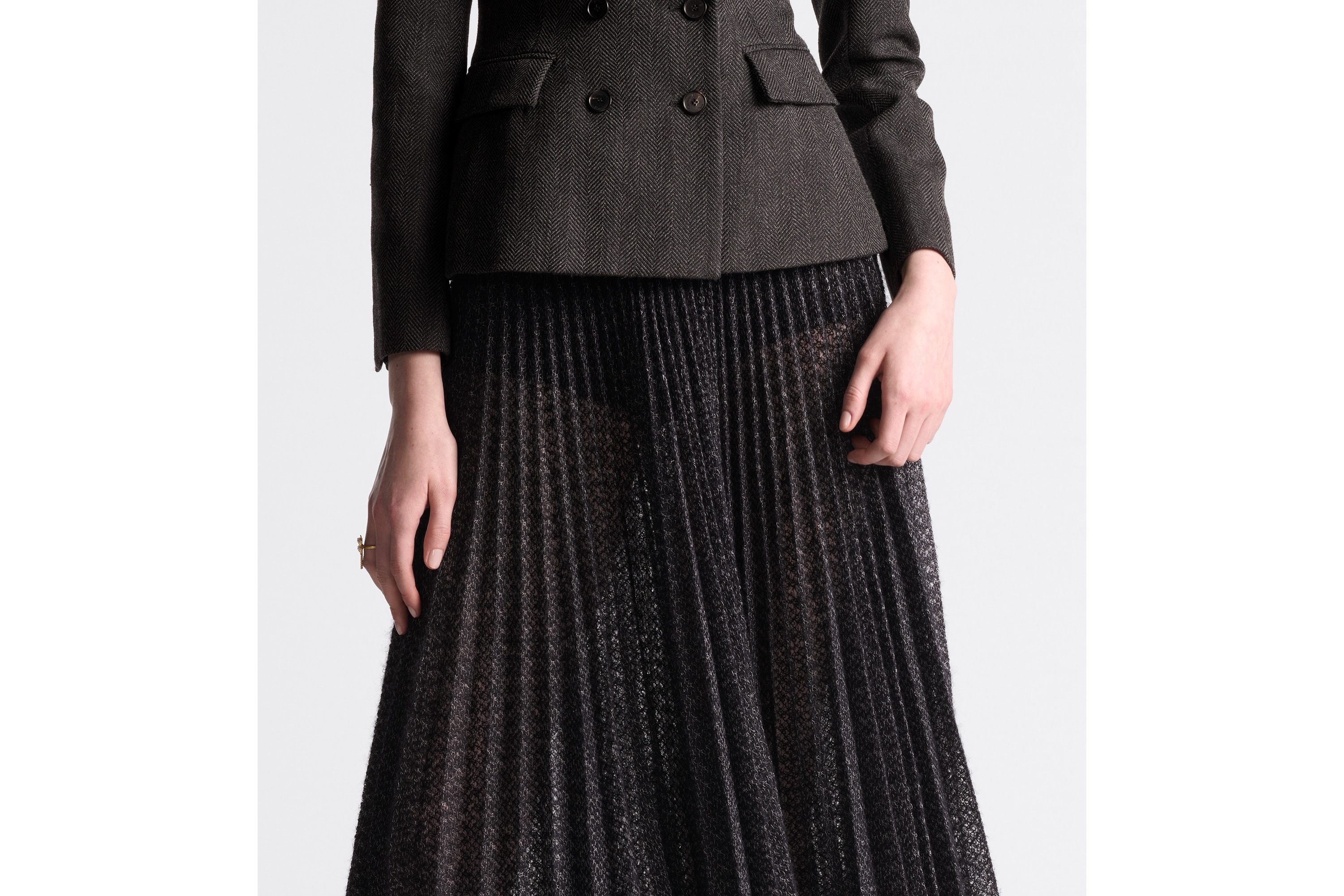Pleated Mid-Length Skirt - 4
