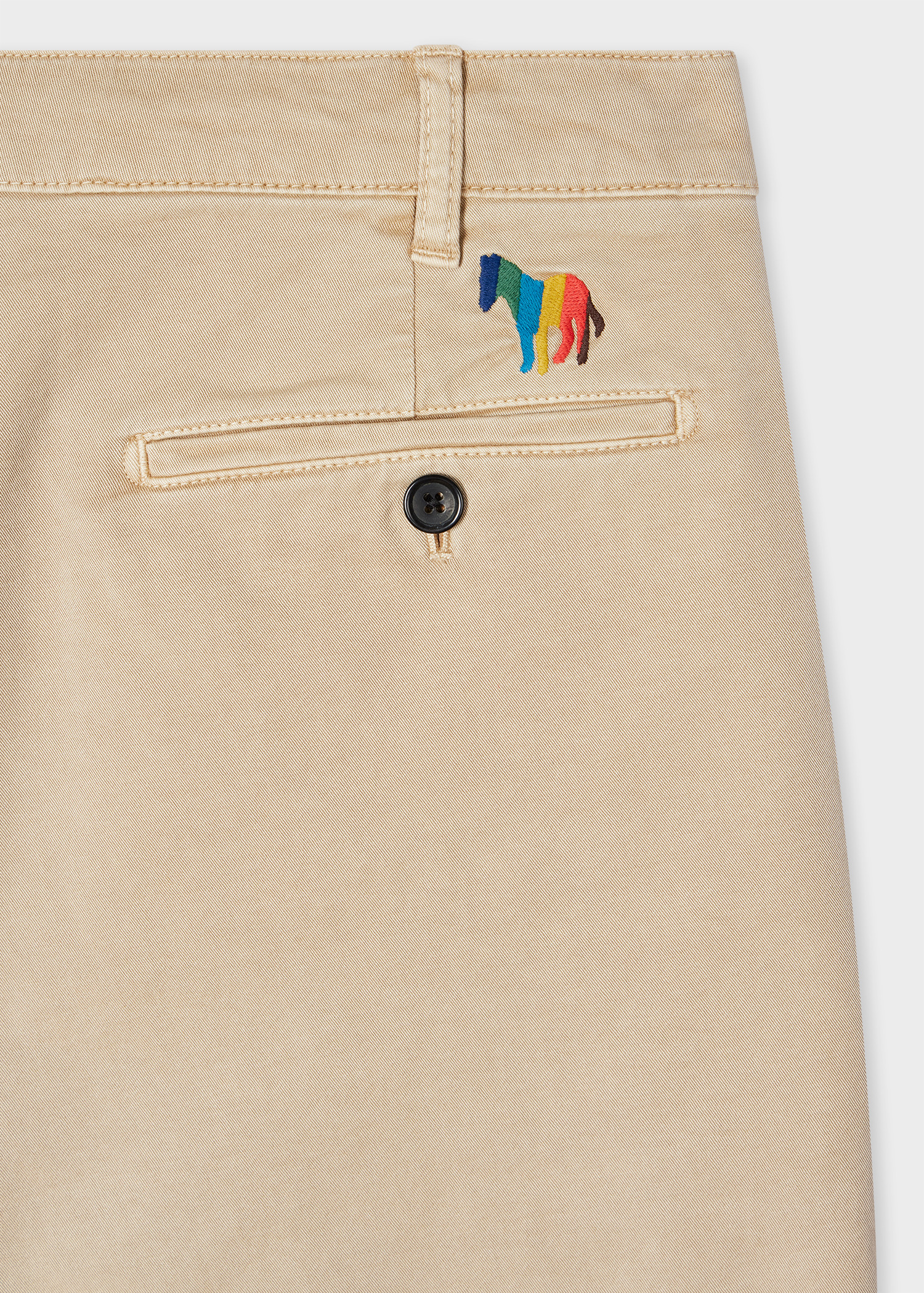 Sand Cotton-Twill 'Broad Stripe Zebra' Shorts - 2