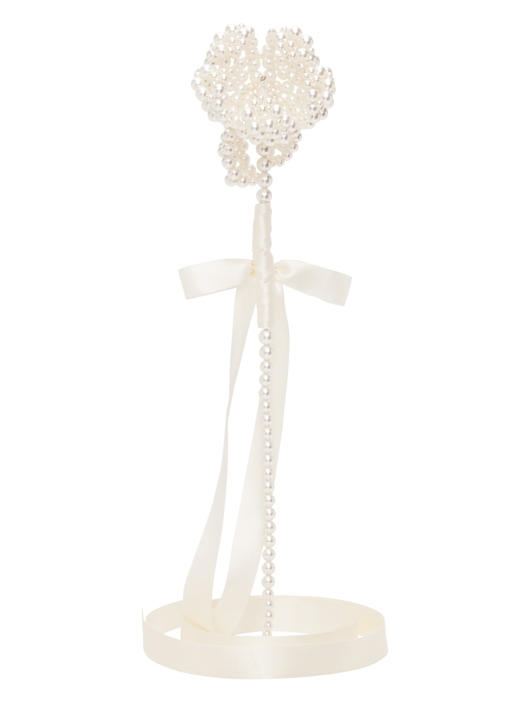 SSENSE Exclusive White Beaded Large Flower Bag Charm - 1