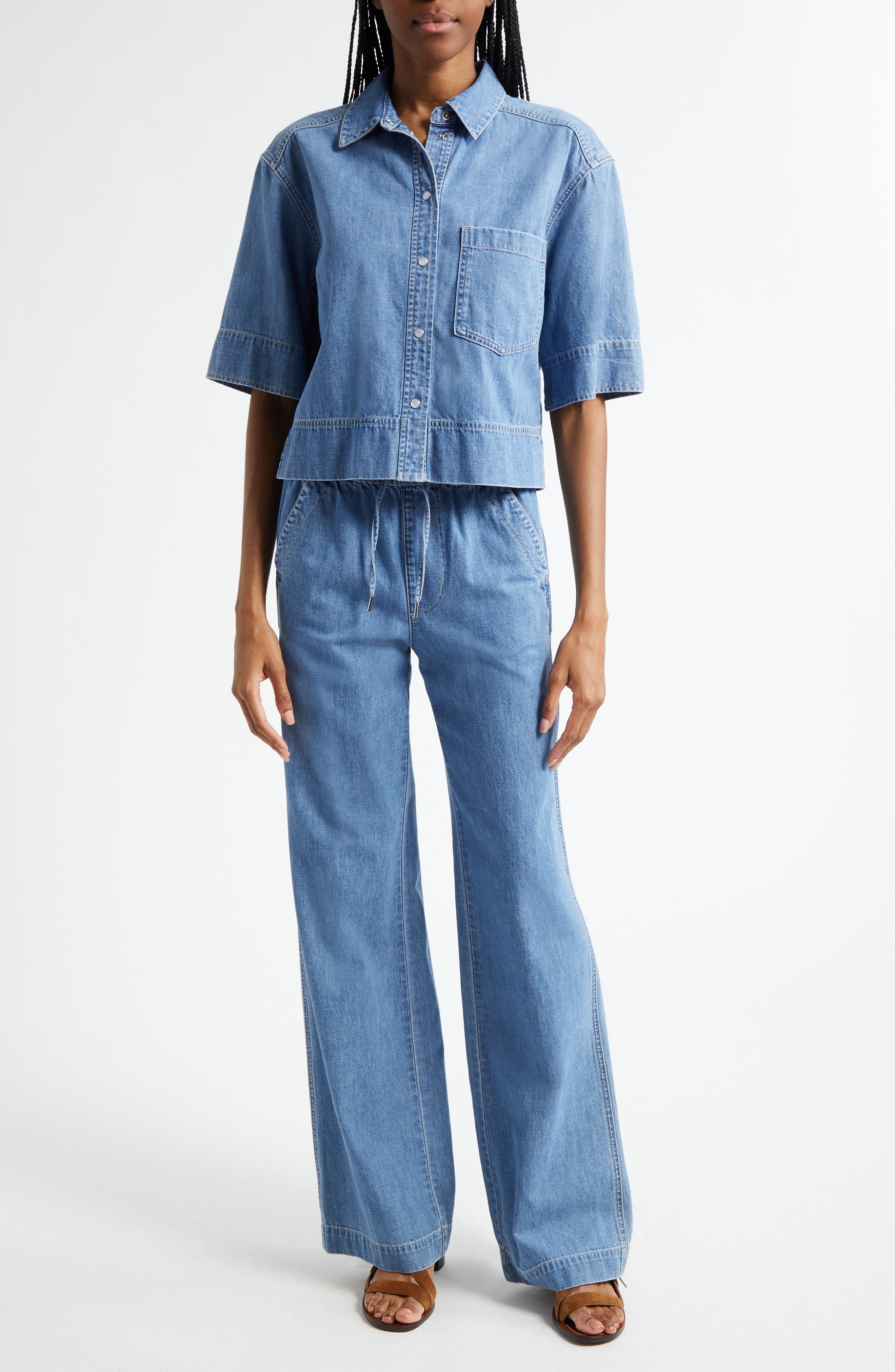 Veronica Beard Dunford Drawstring Jeans in Amethyst Frost at Nordstrom - 2