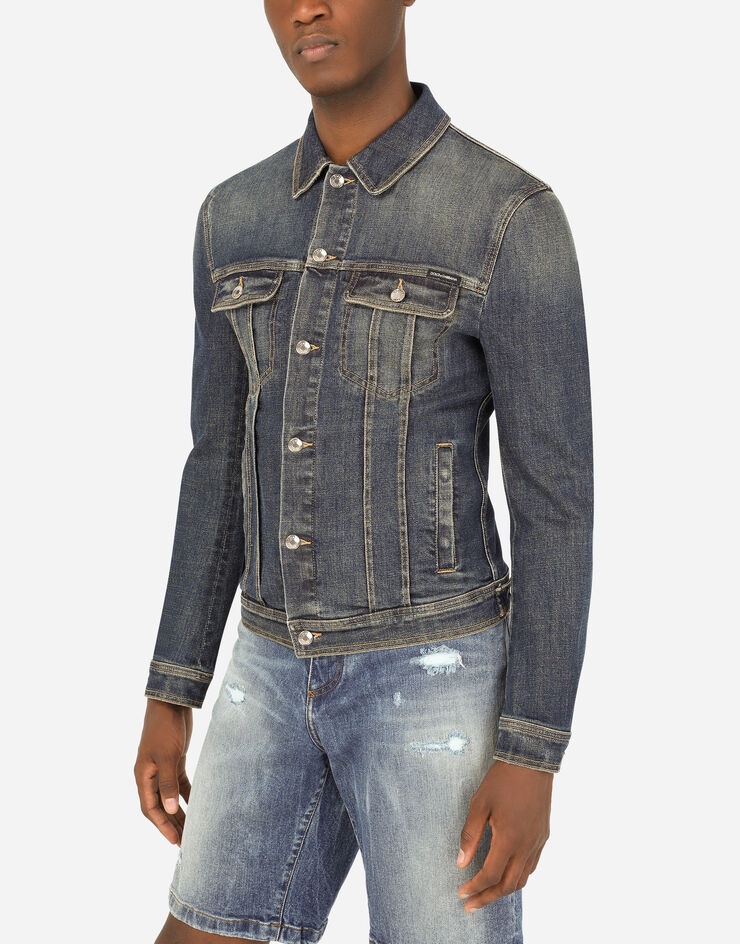 Stretch light blue wash denim jacket - 4