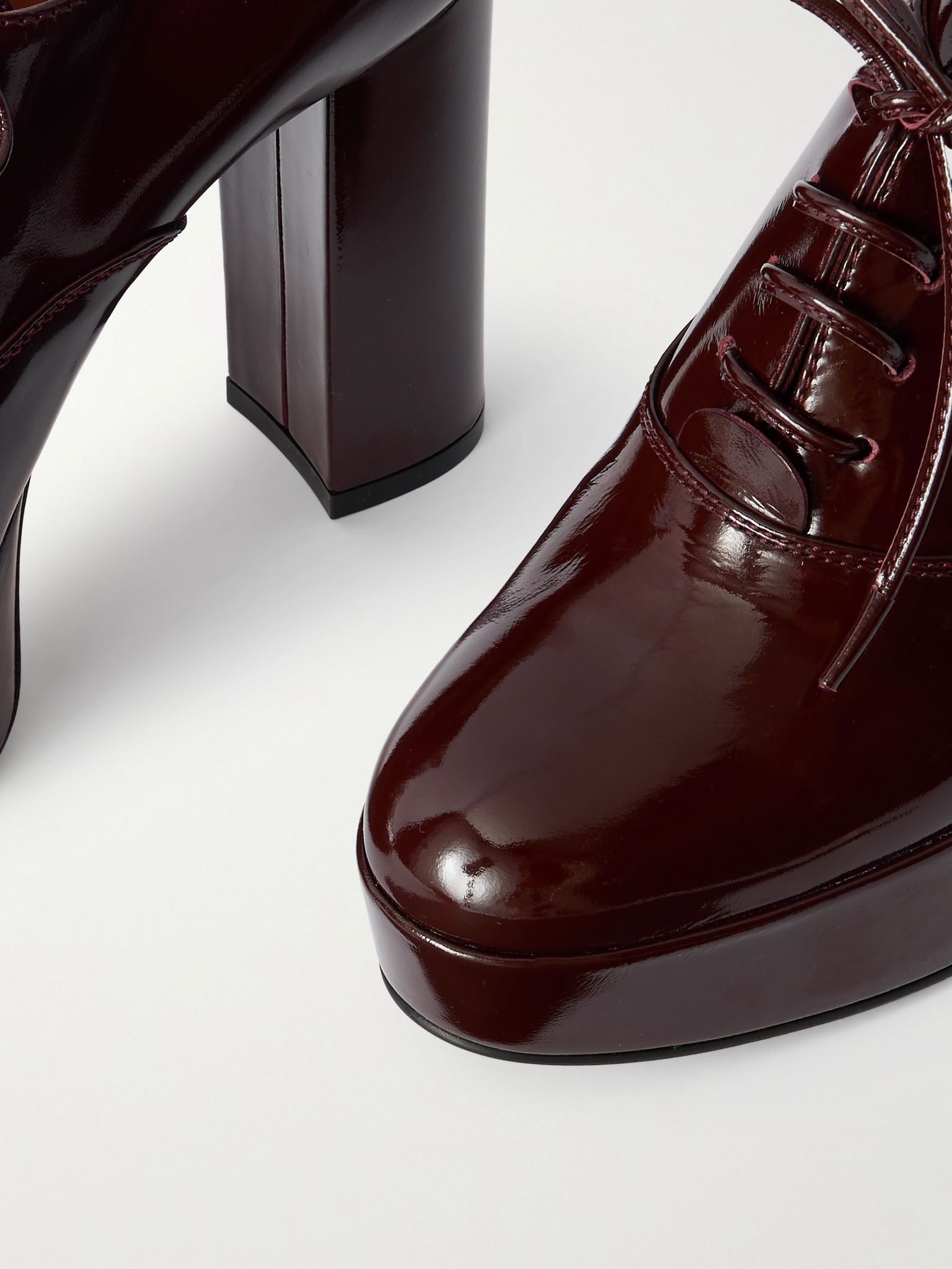 70 patent-leather platform Oxford pumps Dark brown - 4