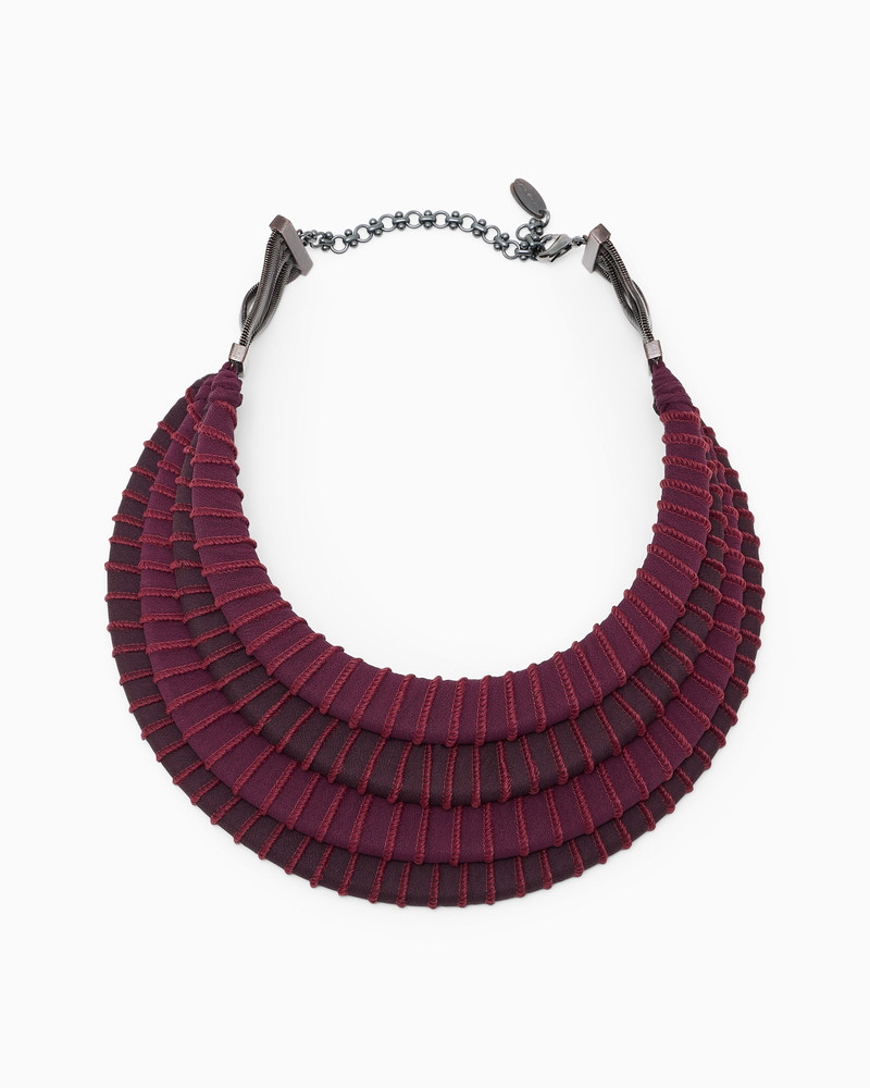 LAYERED CHOKER NECKLACE IN PLEXIGLASS COVERED WITH ORGANZA 1