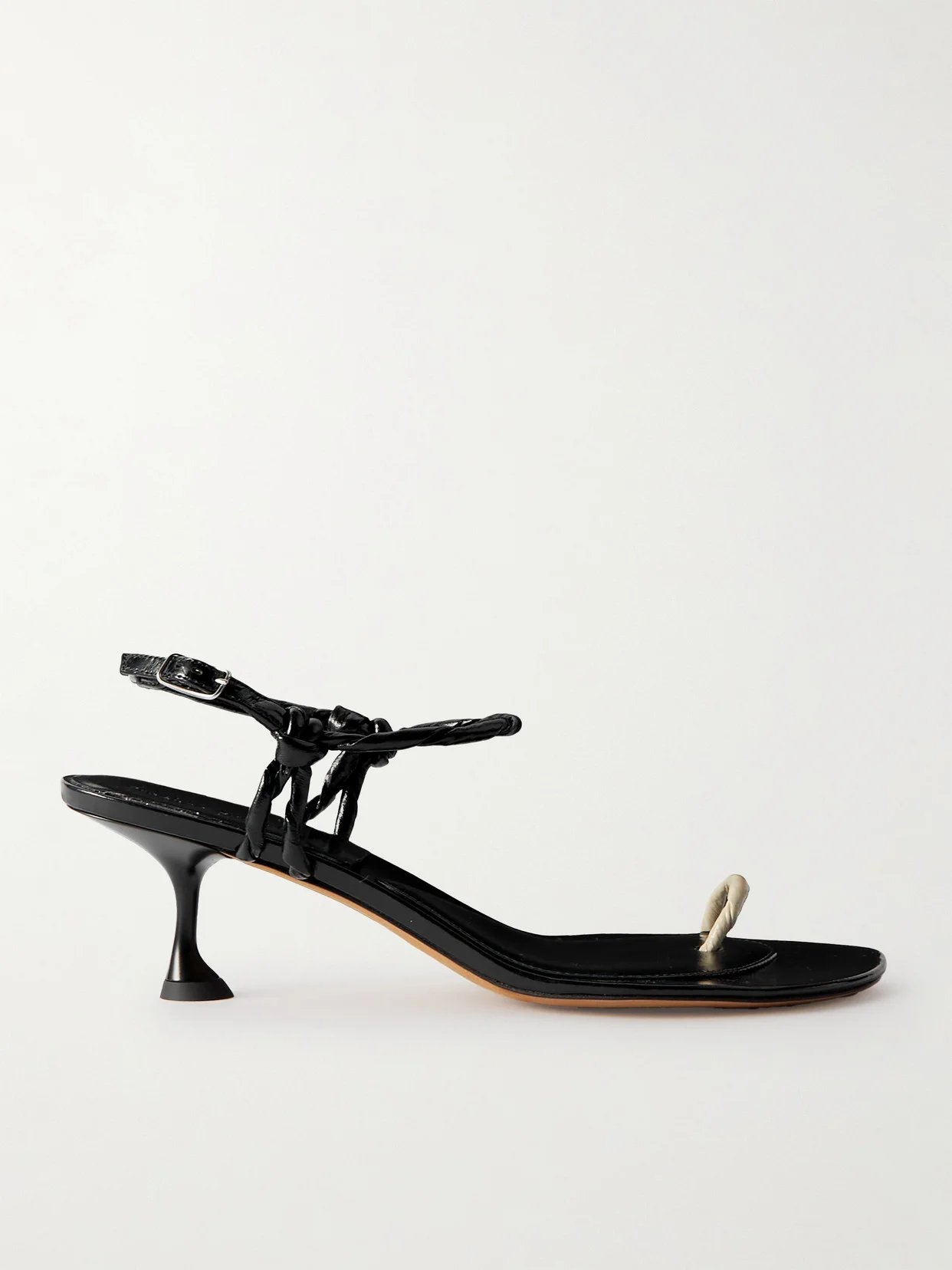 Twisted Glossed-leather Sandals - 1
