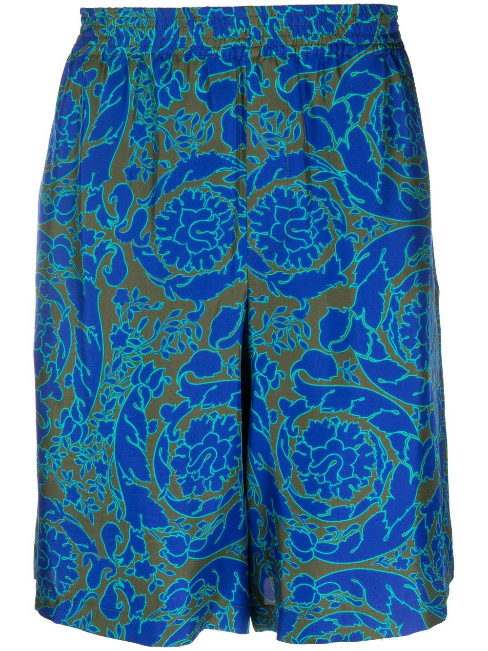 abstract-print silk shorts - 1