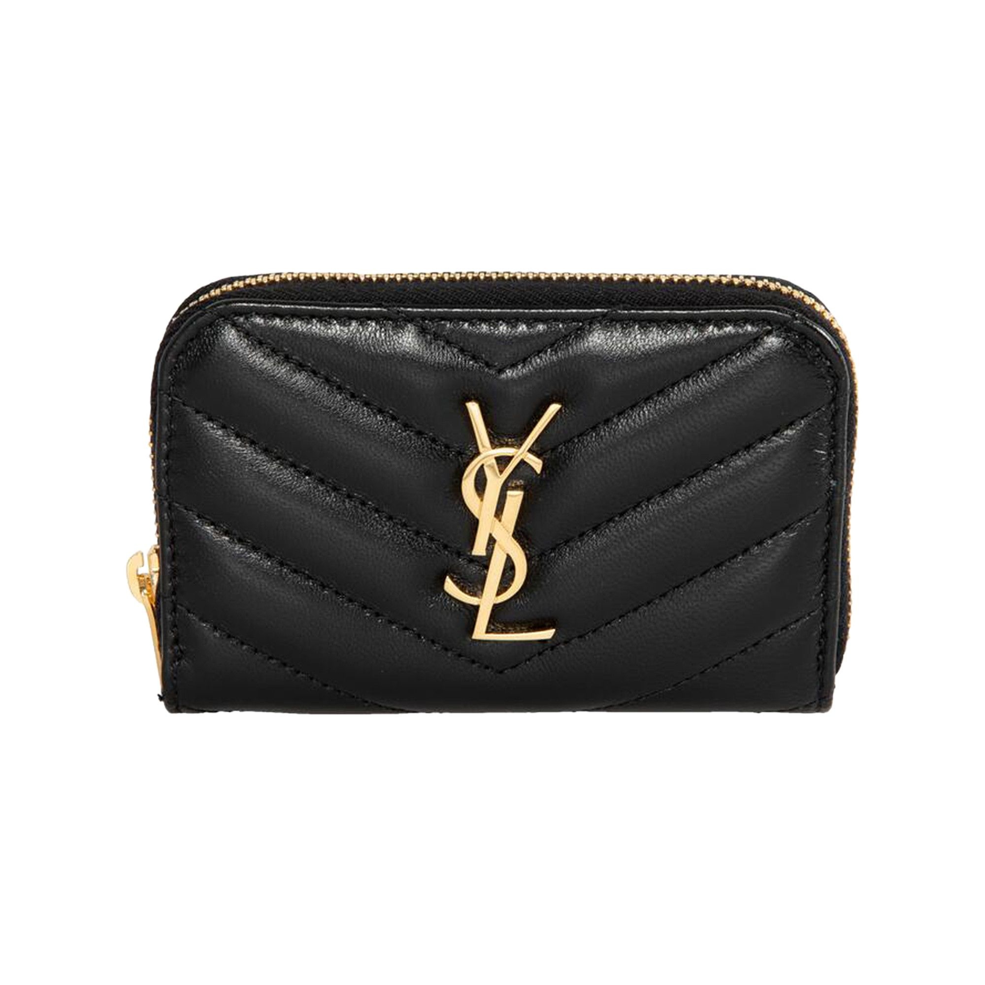 Saint Laurent Cassandre Matelassé Coin Card Wallet 'Black' - 1