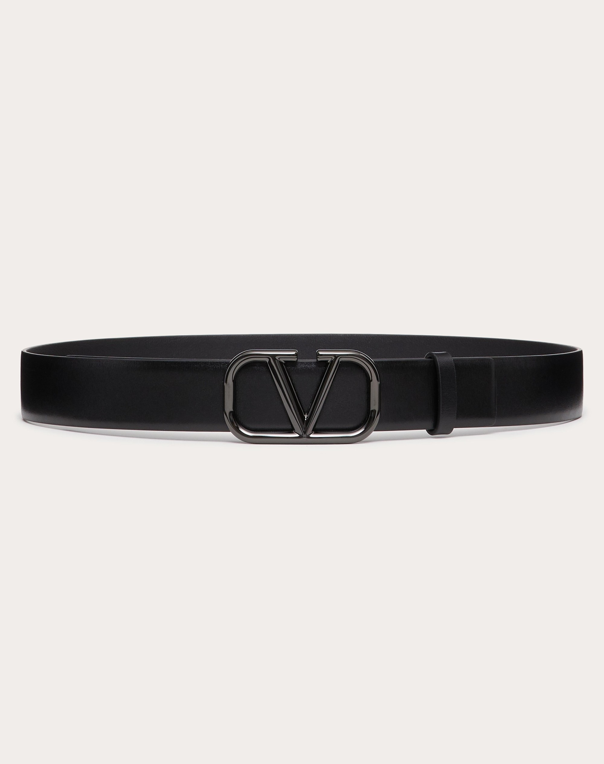 VLOGO SIGNATURE BELT IN GLOSSY CALFSKIN 30MM - 1