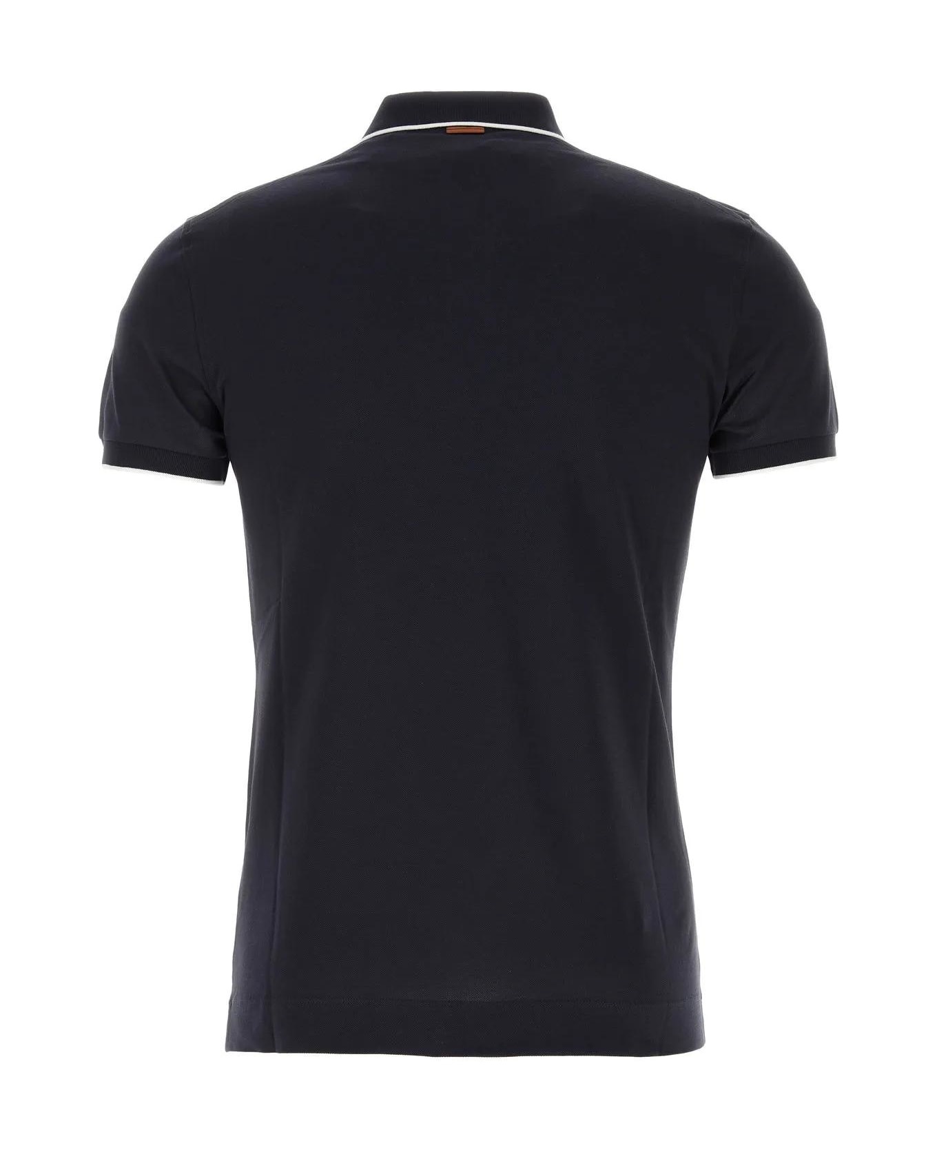 Midnight Blue Stretch Piquet Polo Shirt - 2