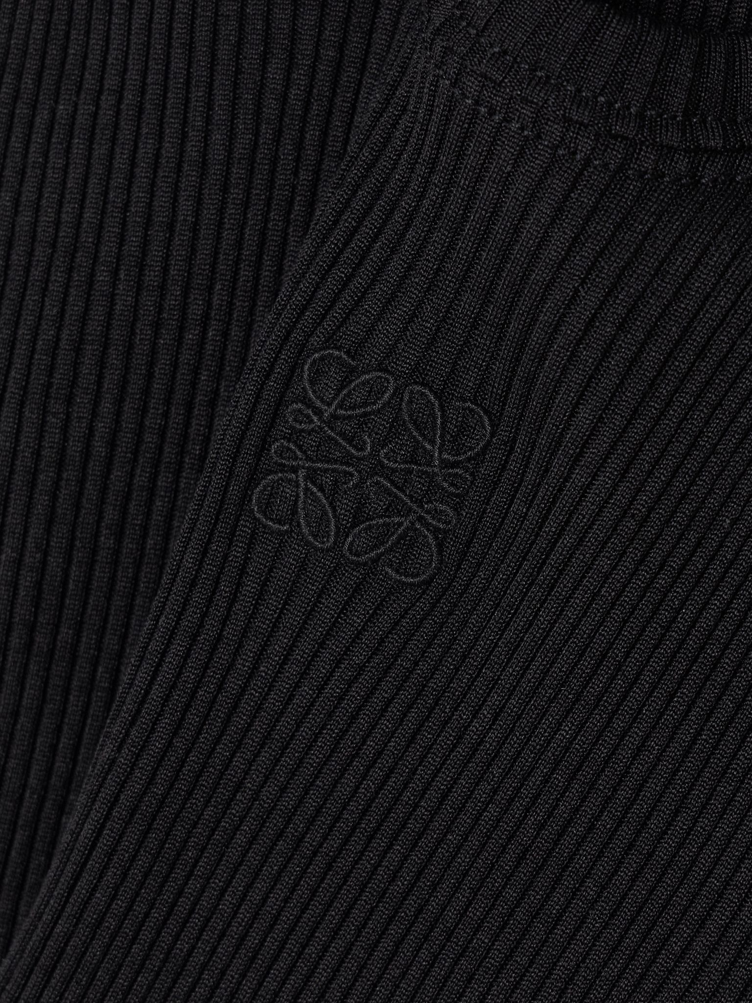 Anagram embroidered ribbed silk-jersey tank Black - 5