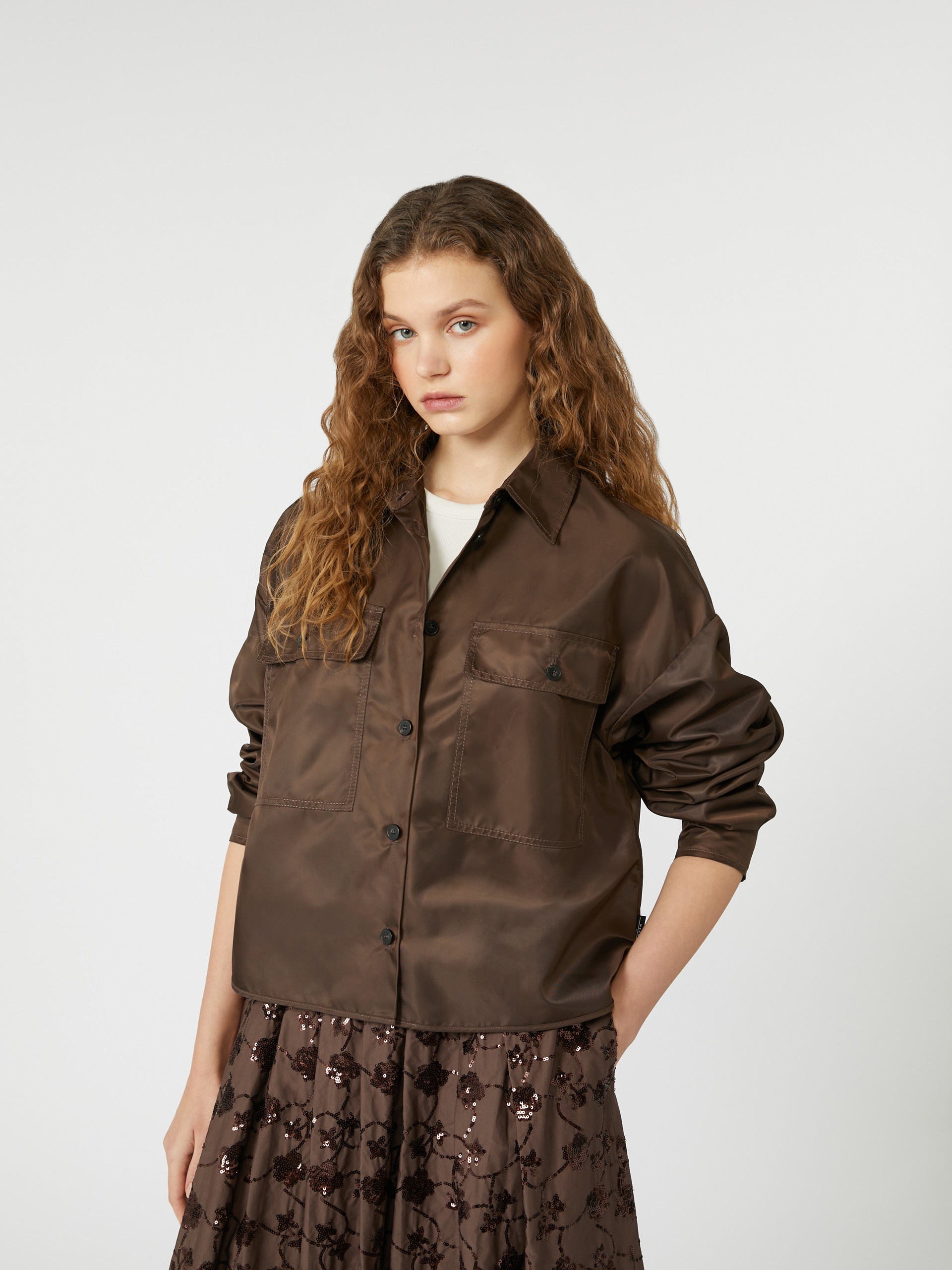 VIVETTA Water-repellent twill cropped shirt - 5