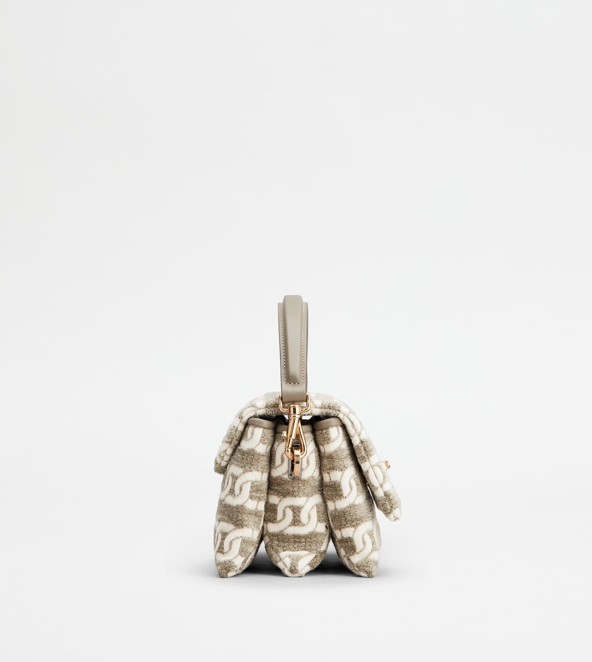 T TIMELESS FLAP BAG IN LEATHER MICRO - GREY, OFF WHITE - 5
