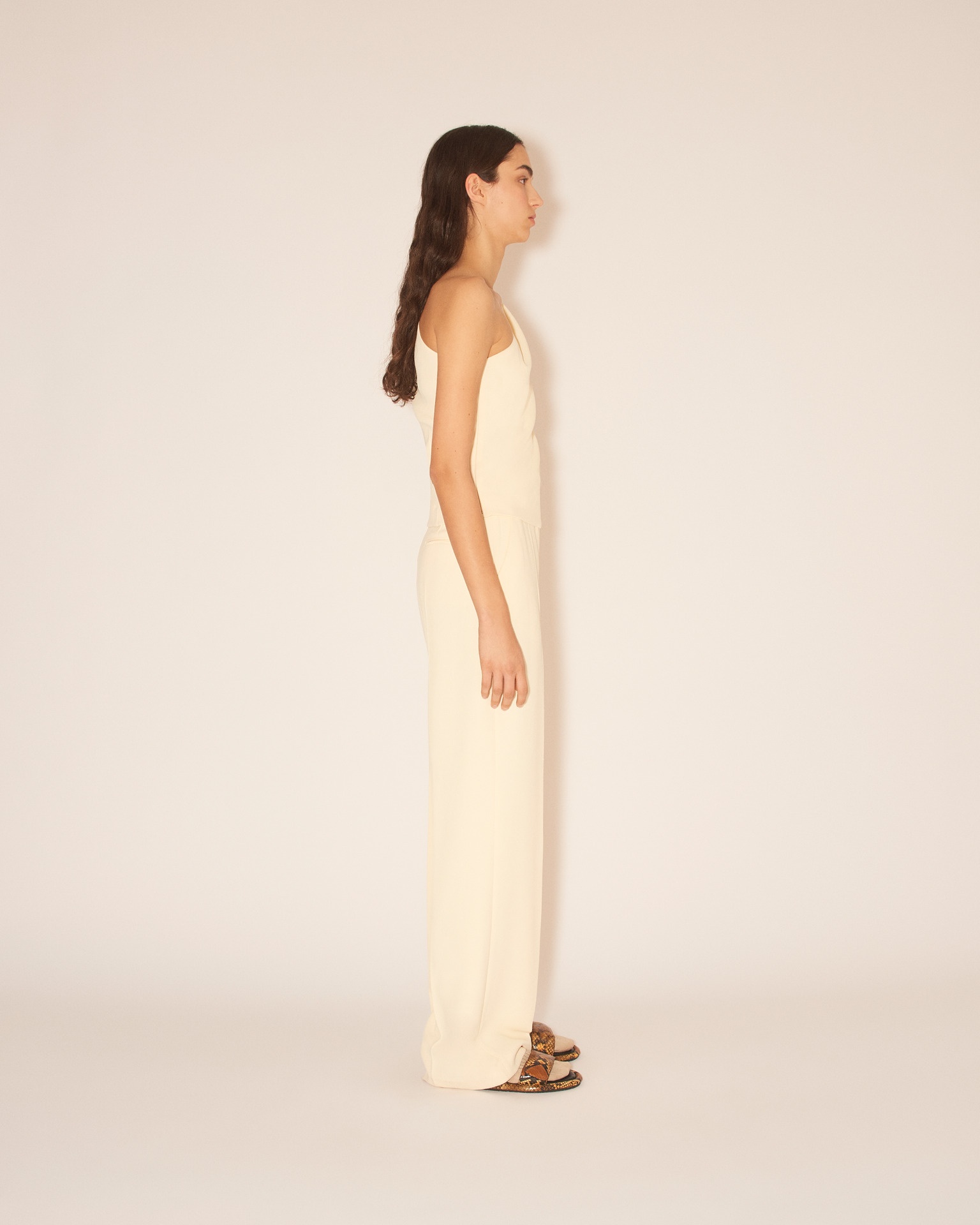 LAURINE - Asymmetric one sleeve top - Vanilla - 4
