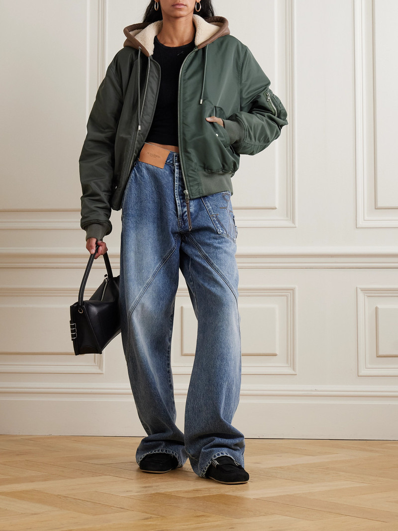JW Anderson Hooded Padded Shell And Shearling Bomber Jacket outlook
