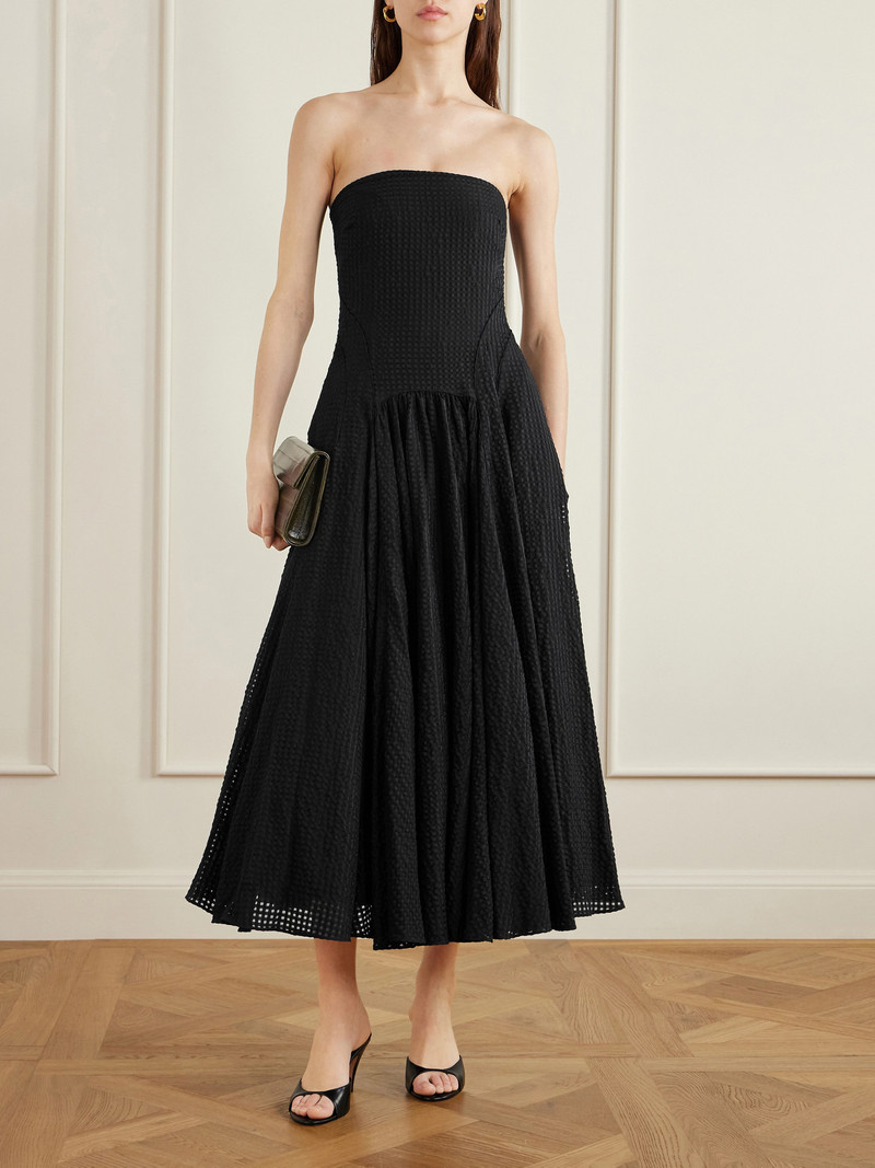 Another Tomorrow Strapless Woven Midi Dress outlook