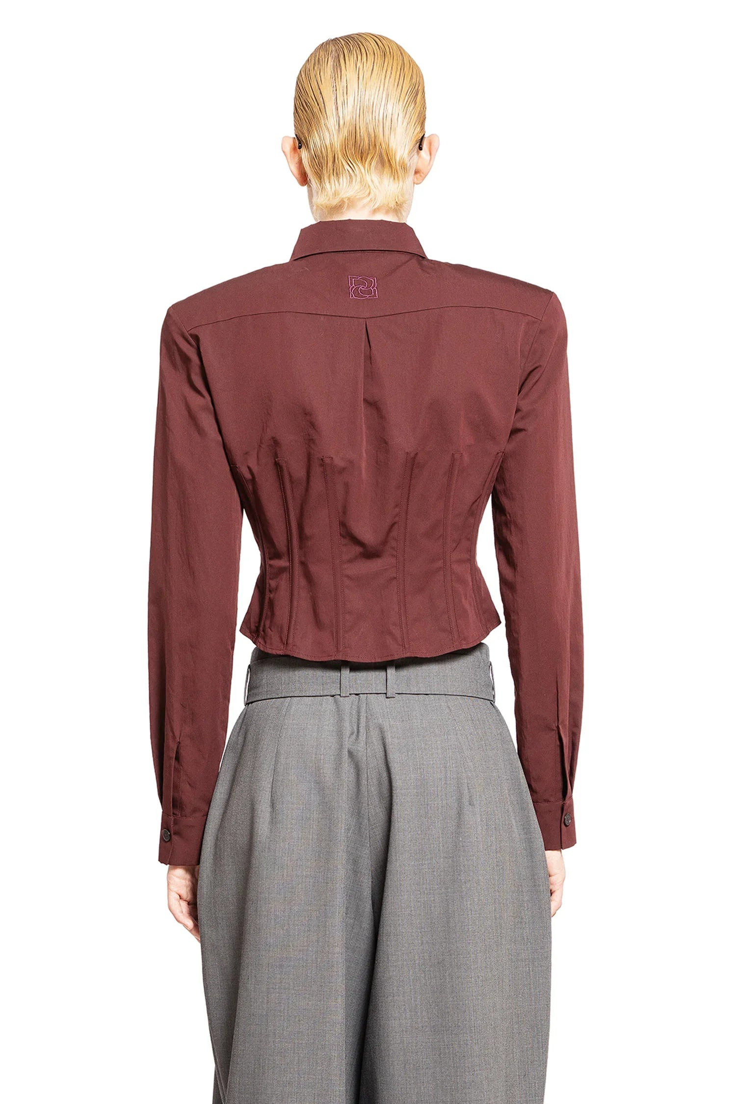 Cropped-Corset-Shirt-In-Cotton-Silk - 3