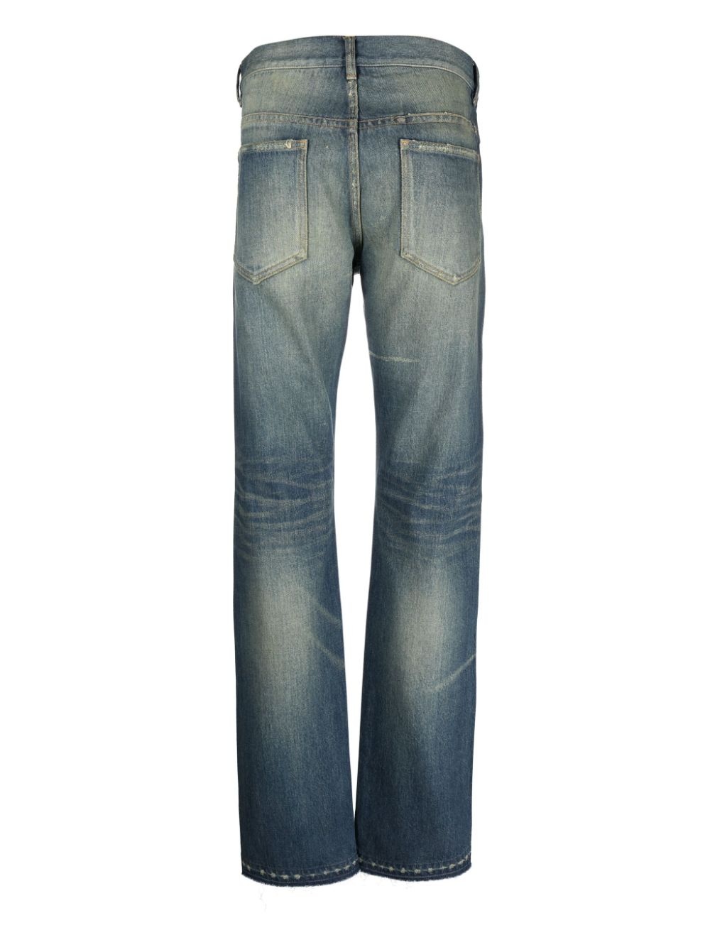 distressed straight-leg jeans - 2