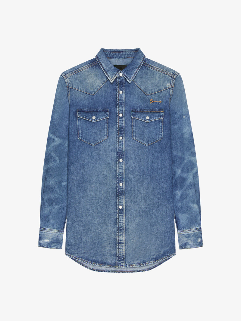 SLIM FIT SHIRT IN DENIM - 1