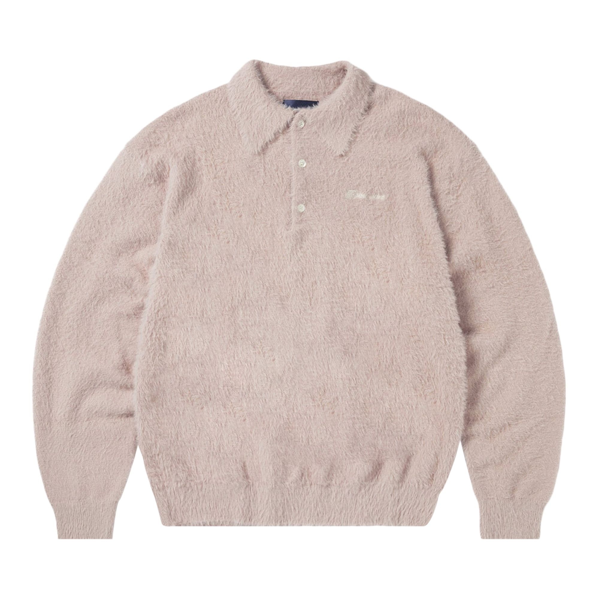 thisisneverthat SCT-Logo Shaggy Knit Polo 'Pink' - 1