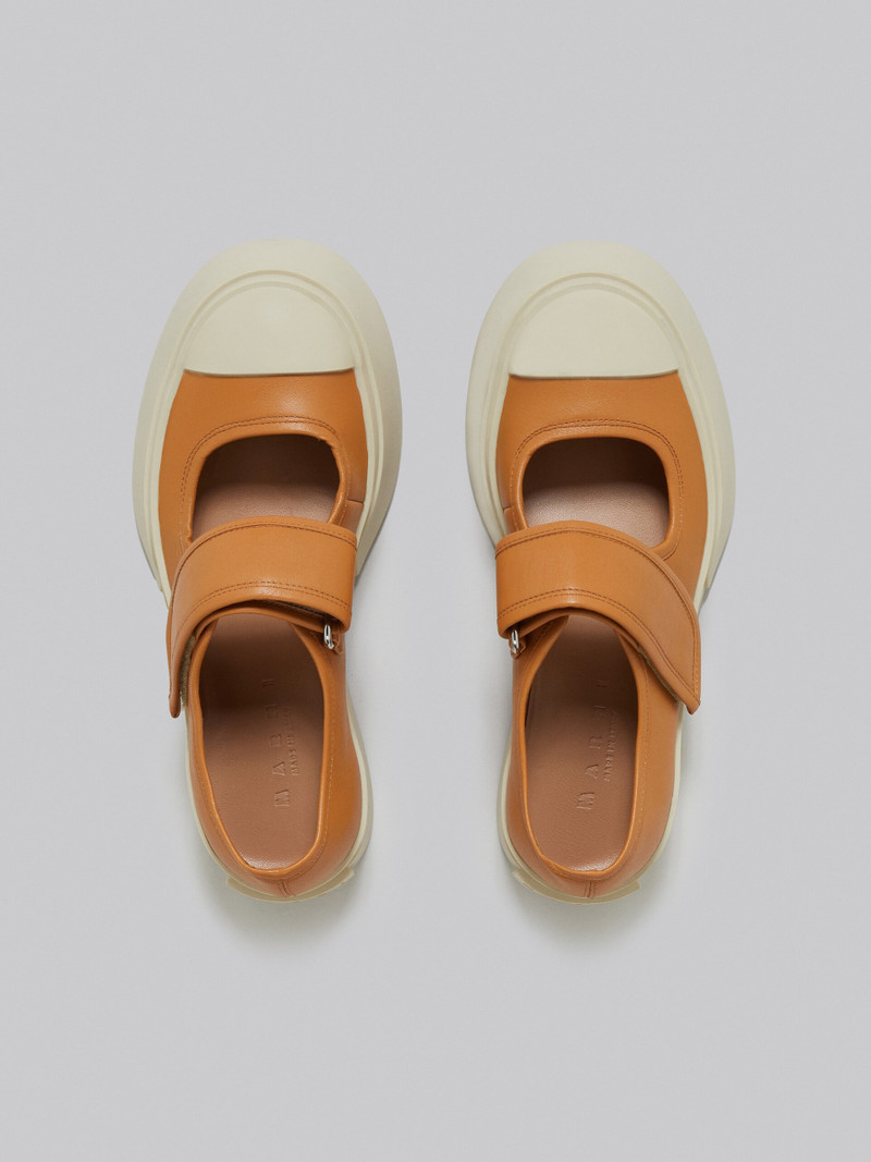 BROWN NAPPA LEATHER MARY JANE SNEAKER 4