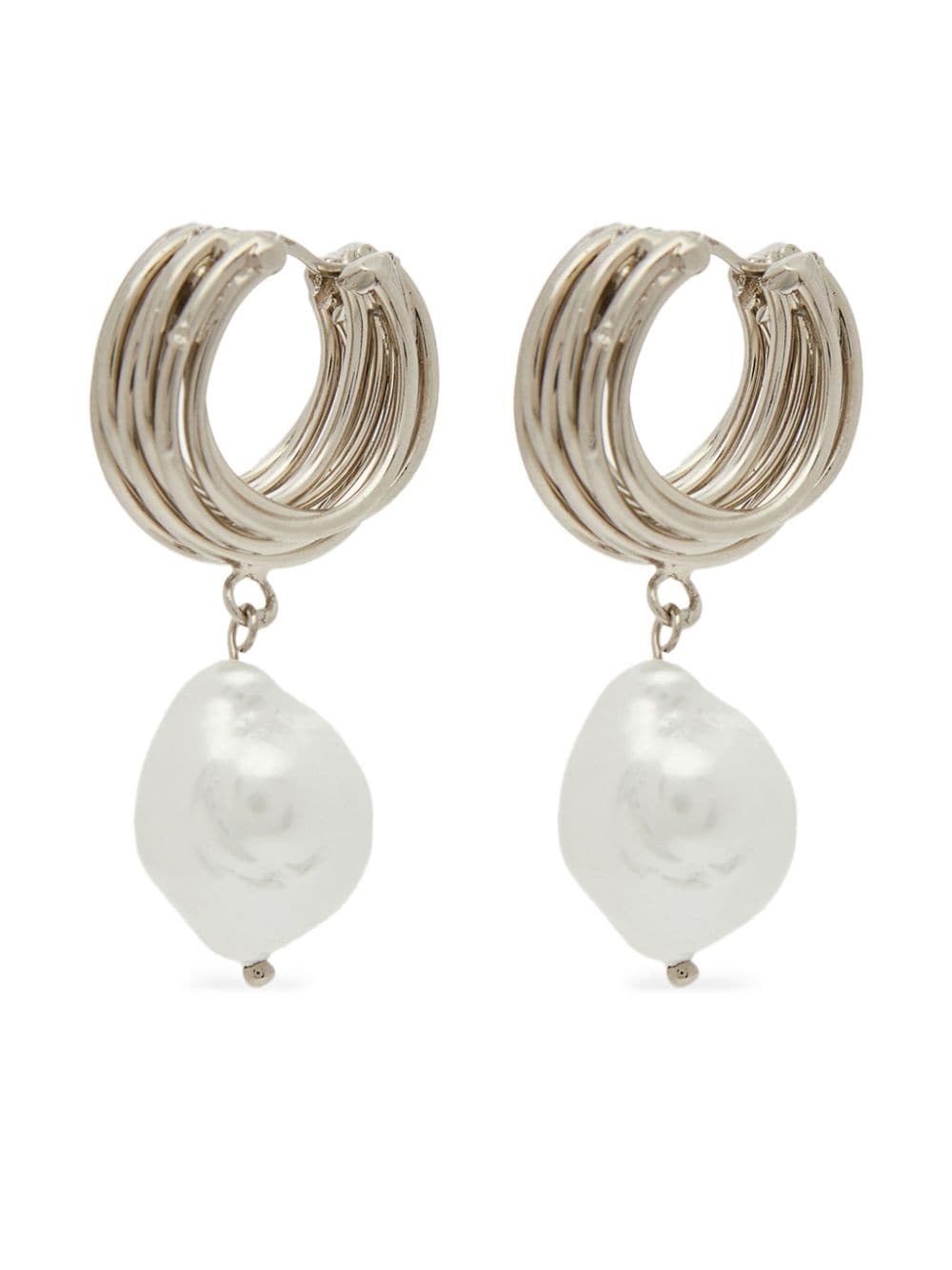 twisted-hoop faux-pearl earrings - 2