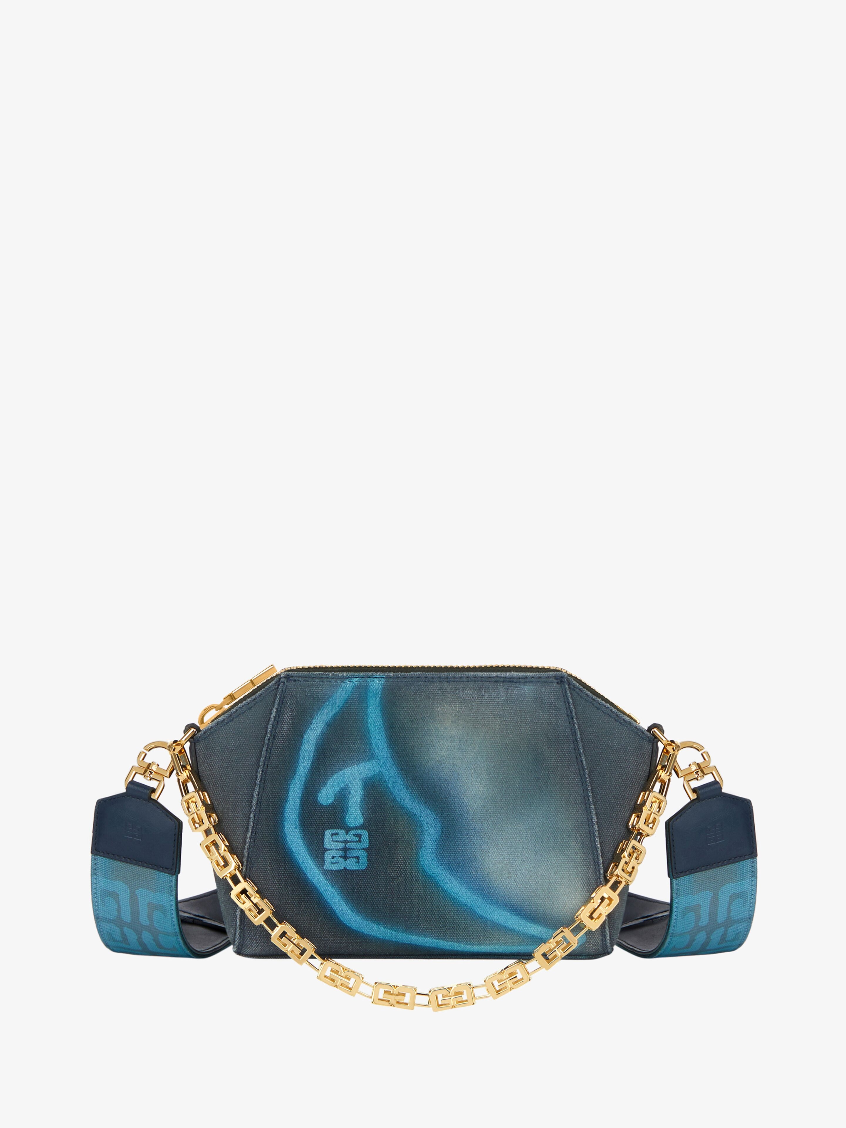 XS ANTIGONA BAG IN TAG EFFECT PRINTED CANVAS WITH CHAIN - 1
