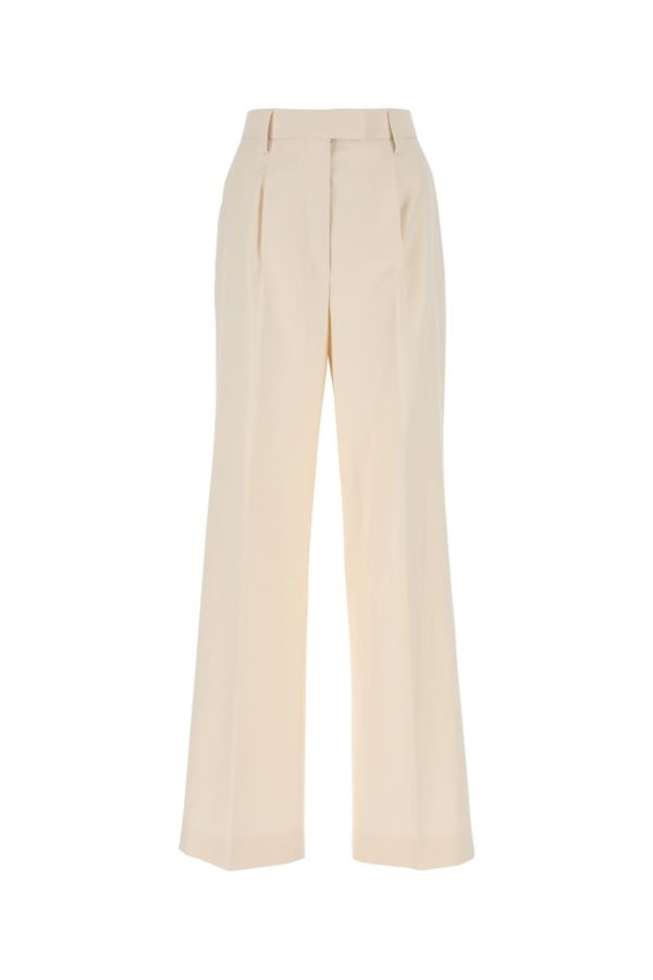 パンツ PRADA Ivory cotton wide-leg pant (P243GUS23112LT F0018) Prada Prada Woman Ivory Cotton Wide-Leg Pant | luosophy