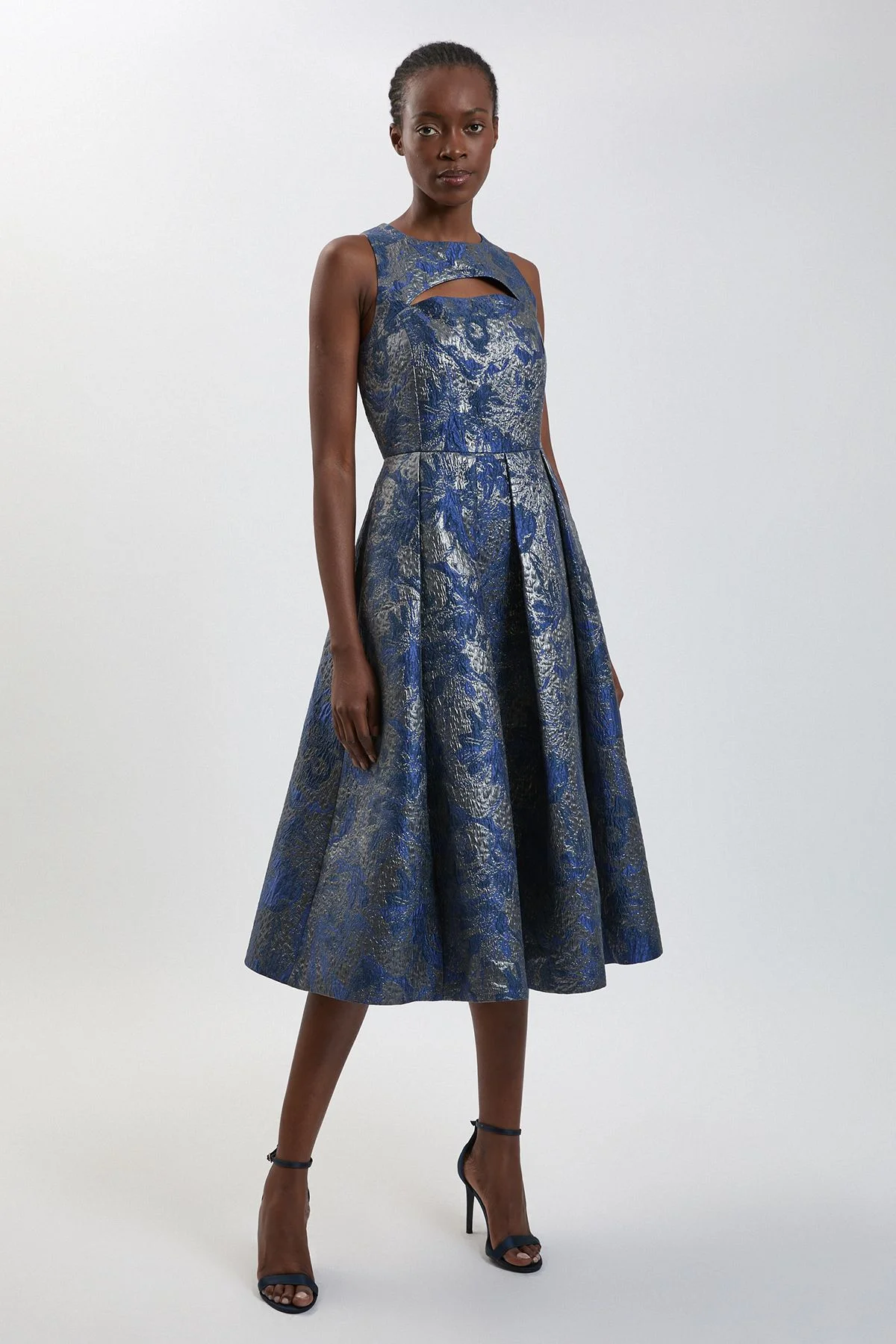 Tailored Jacquard Full Midi Dress - 1