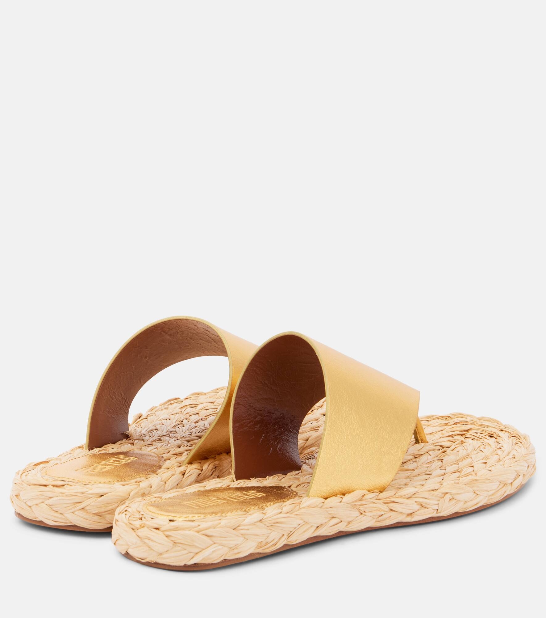 Amalfi metallic leather thong sandals - 2