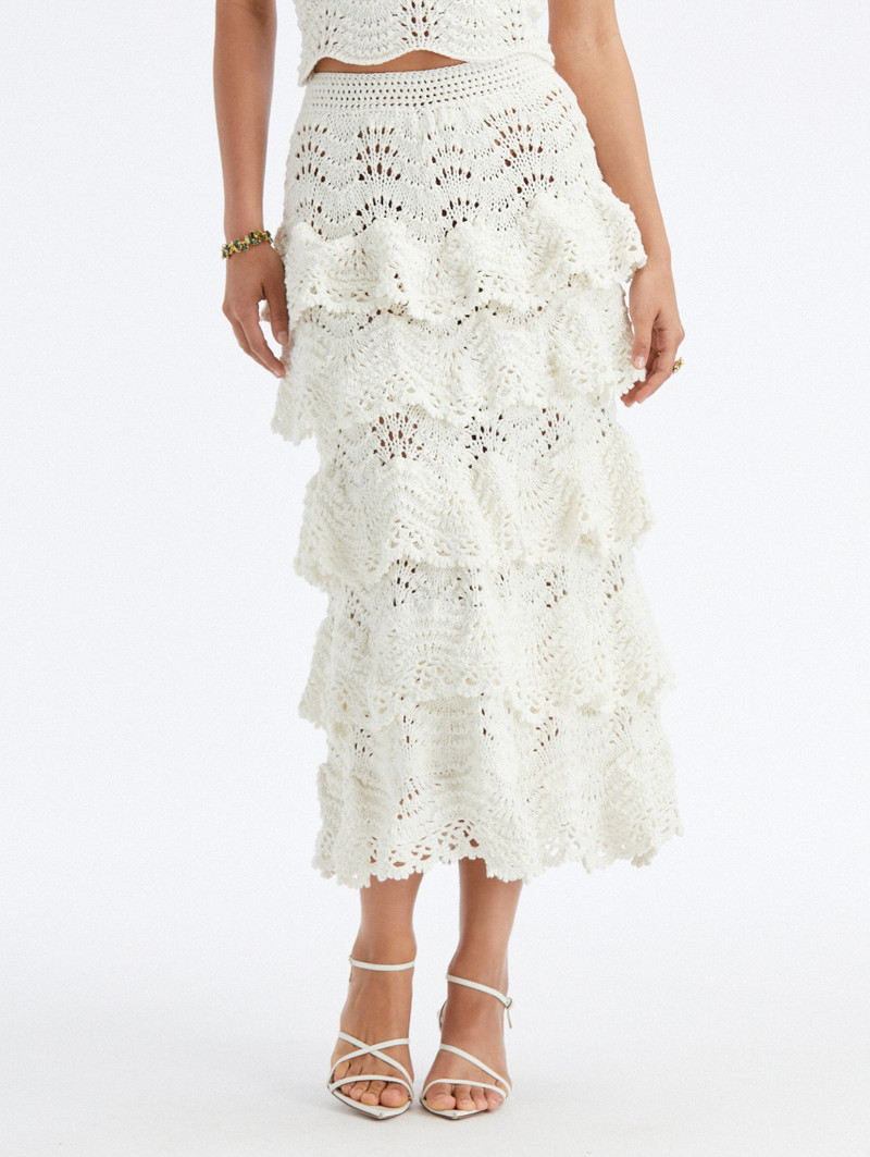 HAND CROCHETED SCALLOP TIERED SKIRT 3