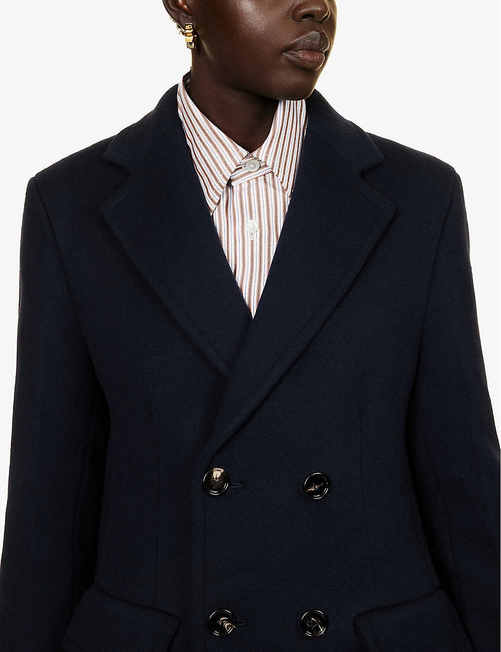 Double-breasted wool and cashmere-blend coat - 5