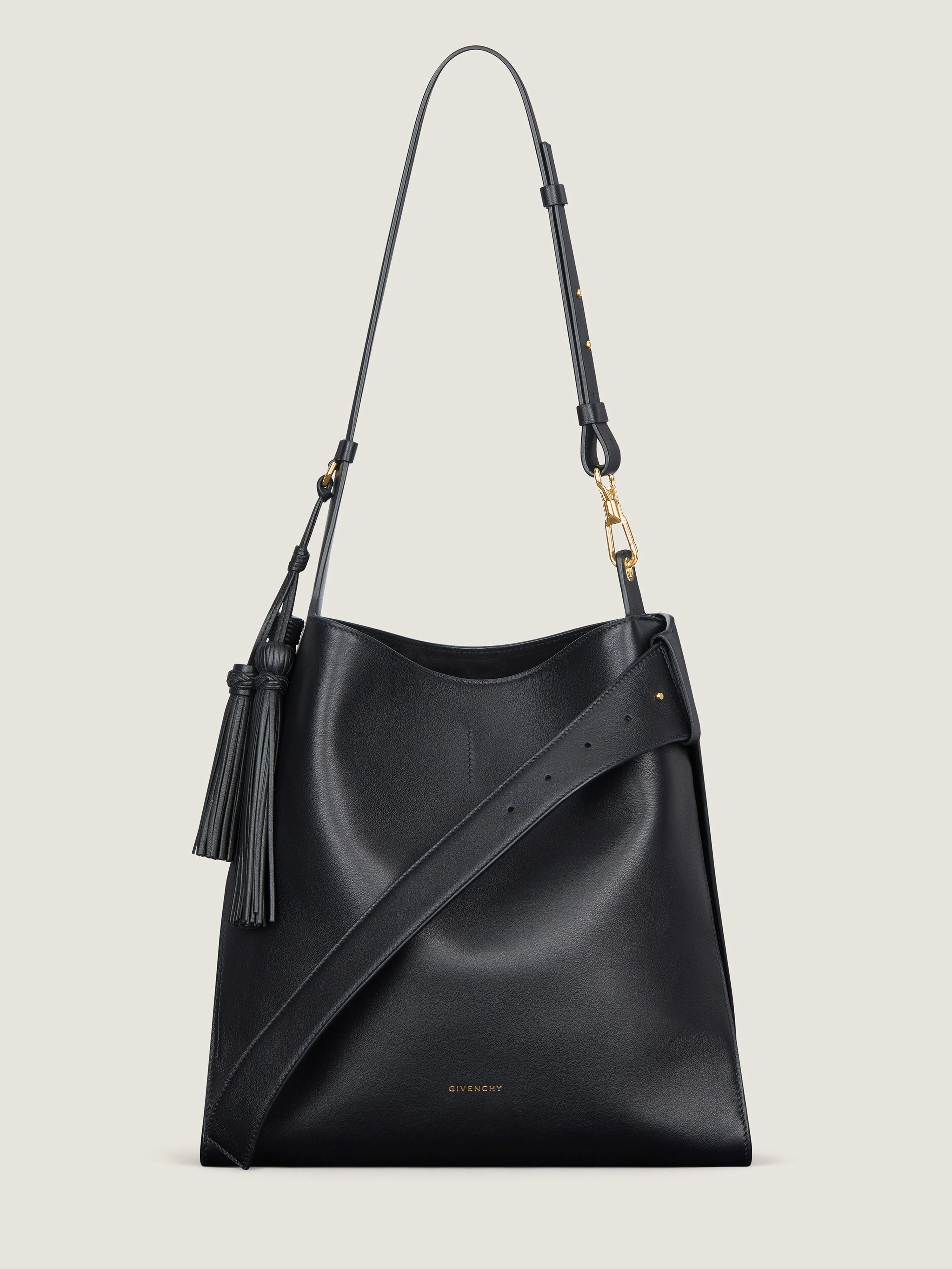 MEDIUM BELTED HOBO BAG IN LEATHER - 1