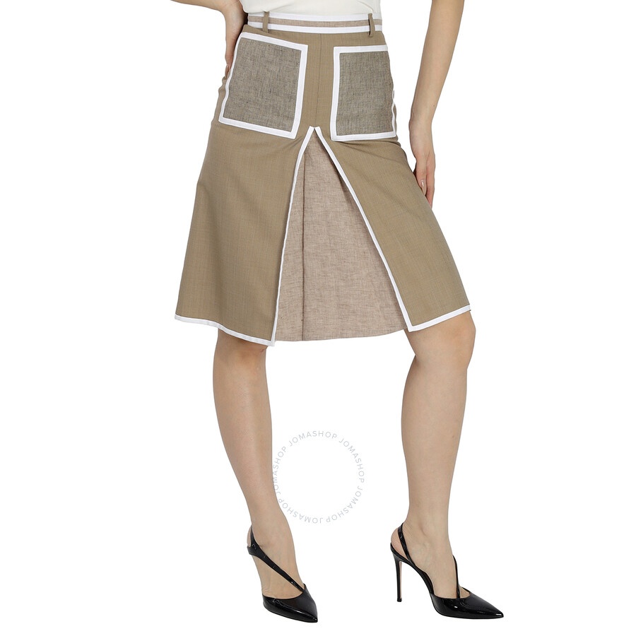 Burberry Wool Cashmere A-line Skirt With Box-pleat Detail - 2