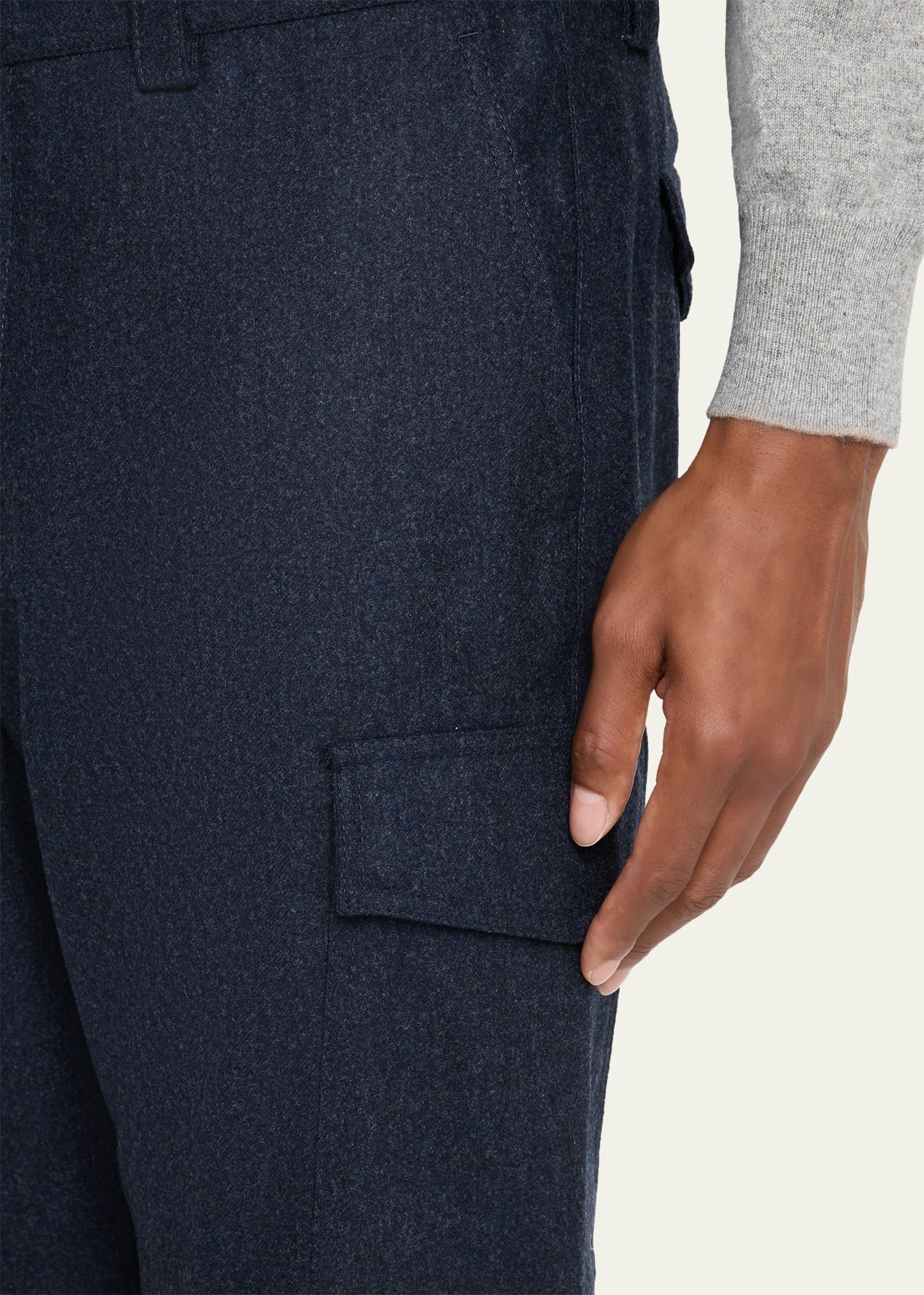 Men's Virgin Wool Cargo Pants - 5