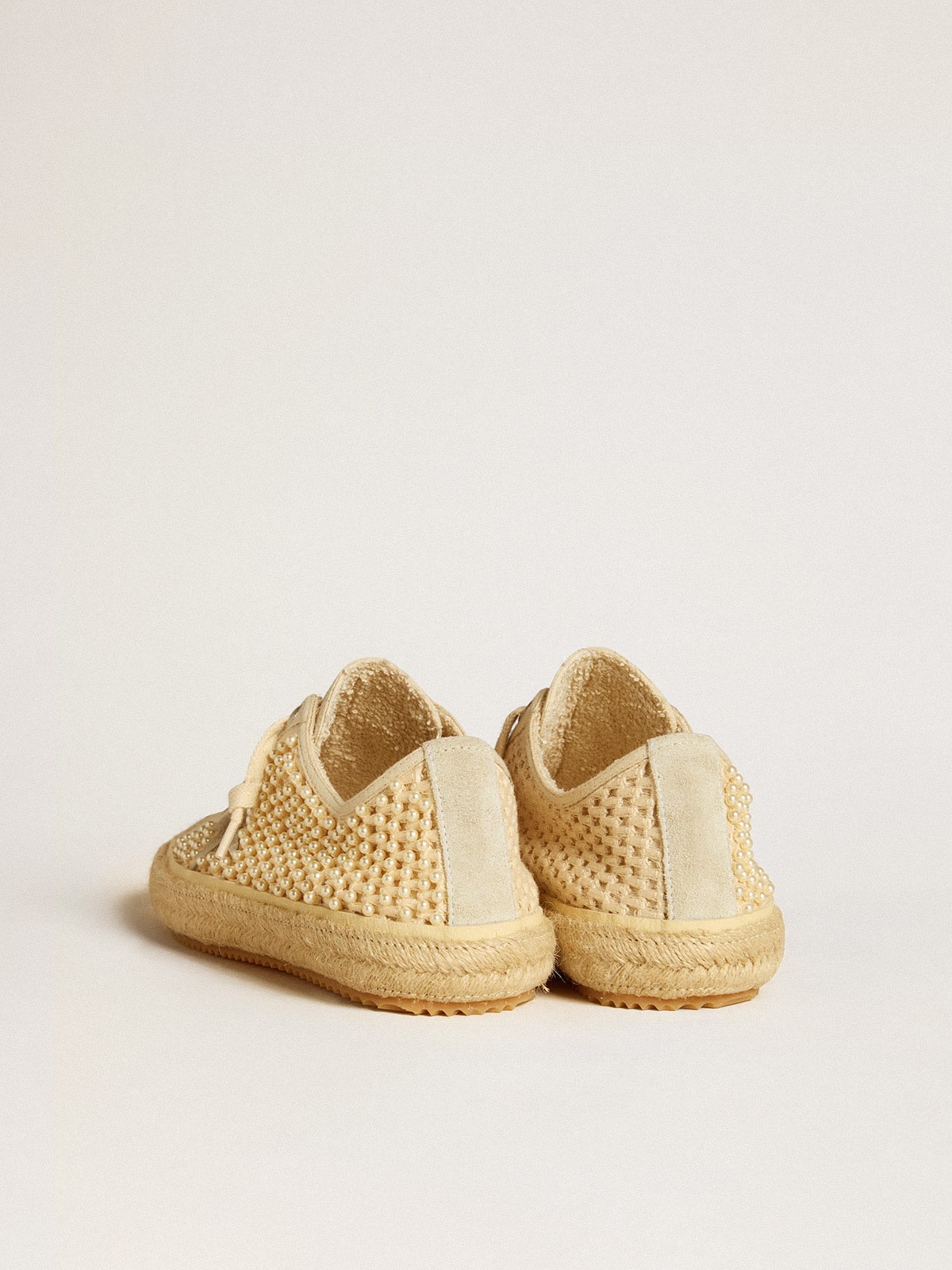 V-Star in canvas with all-over pearls and raffia - 5