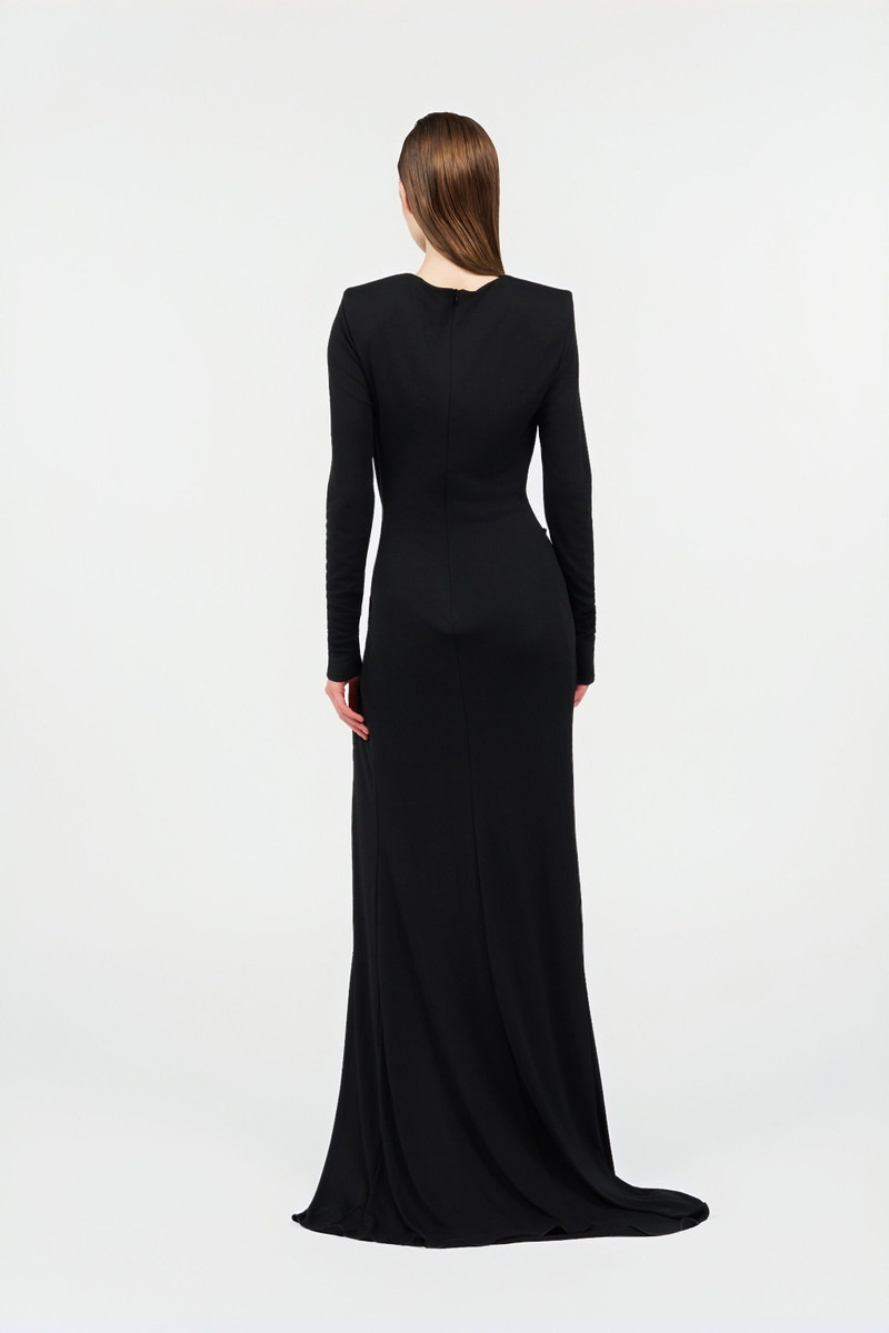 Draped Long Dress with Snake Detail 4