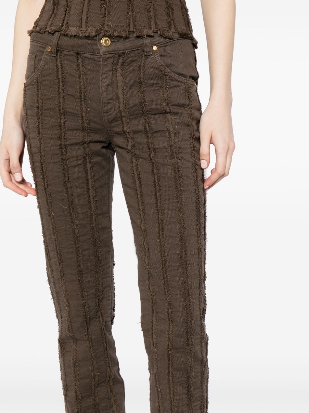 striped straight-leg trousers - 5