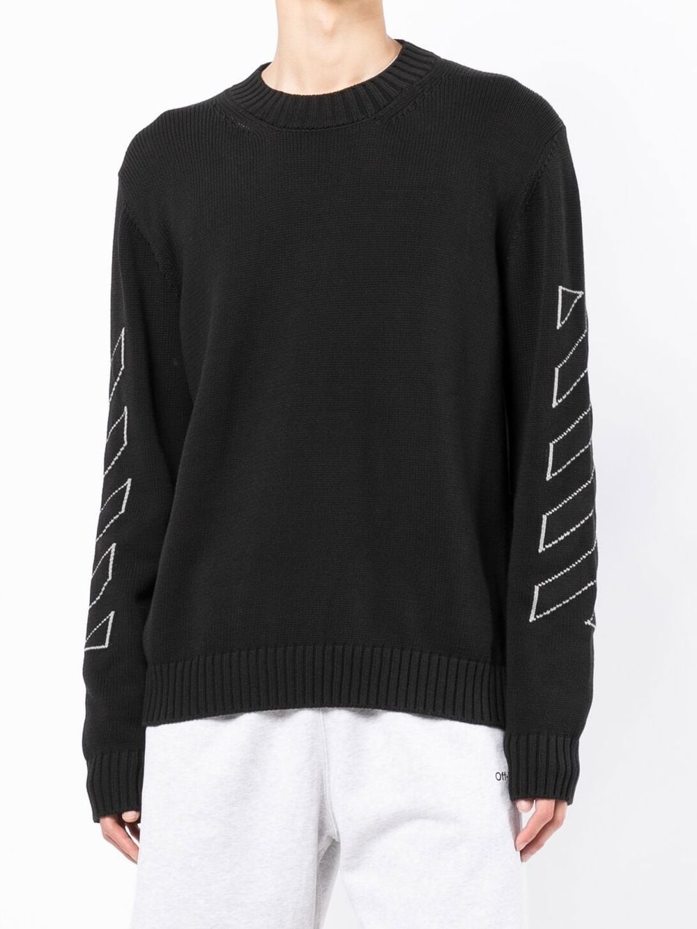 arrow-print crew-neck jumper - 3