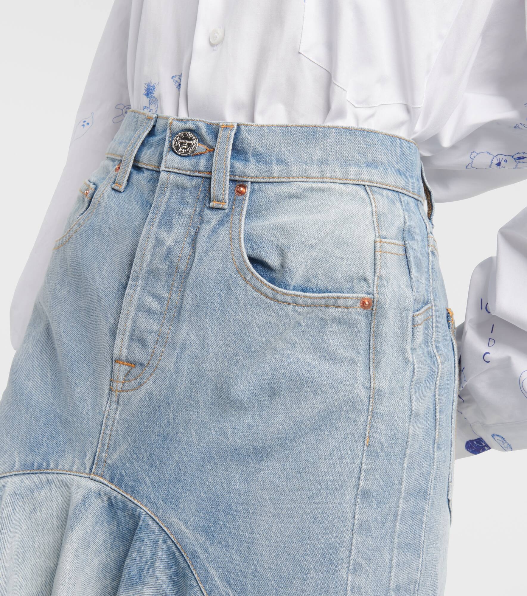 Denim midi skirt - 4