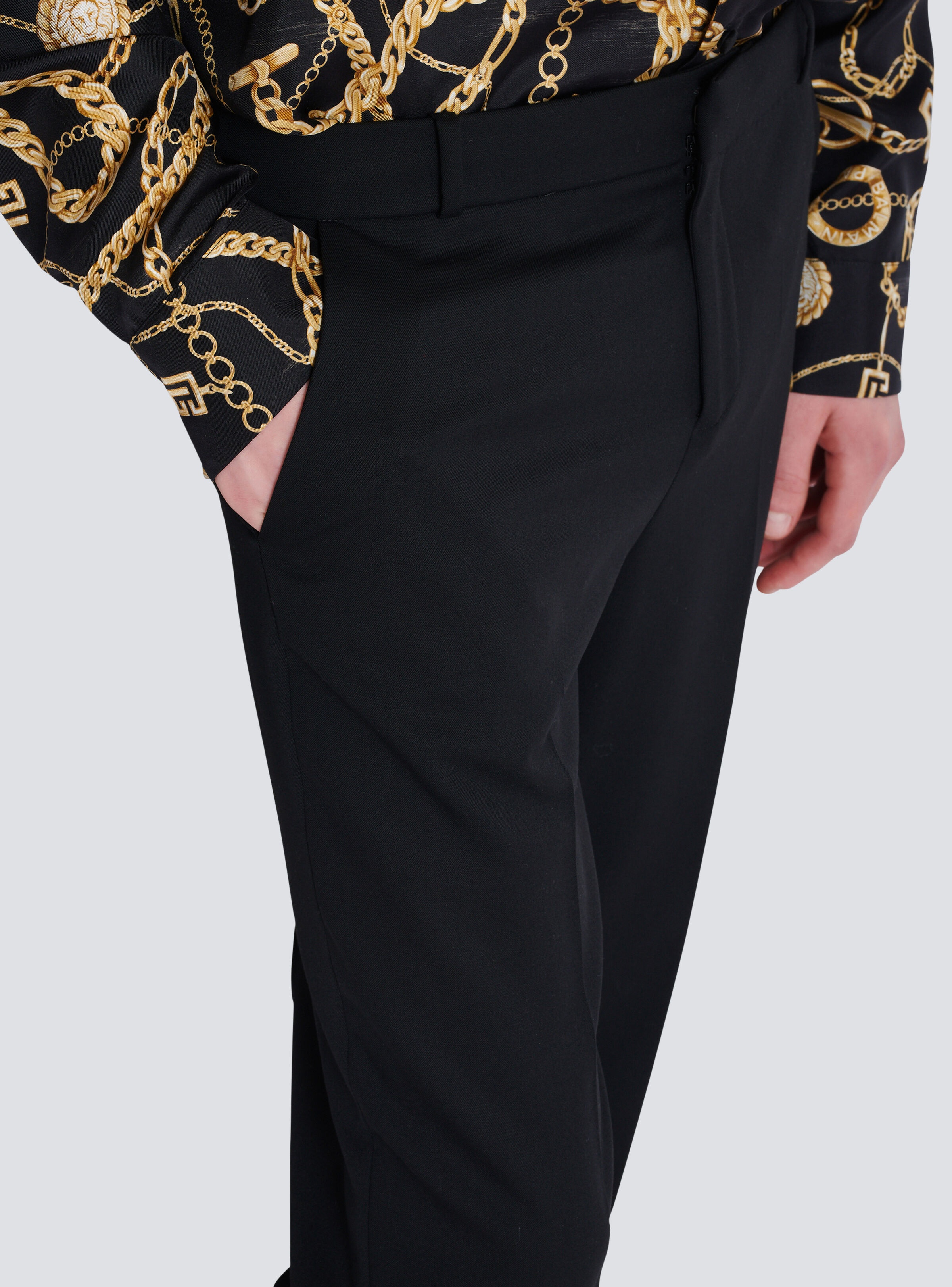Straight-leg tailored wool trousers - 6