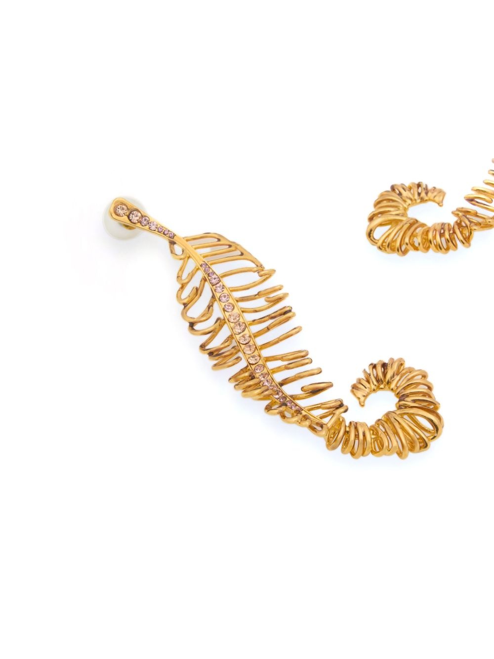 curved feather earrings - 4