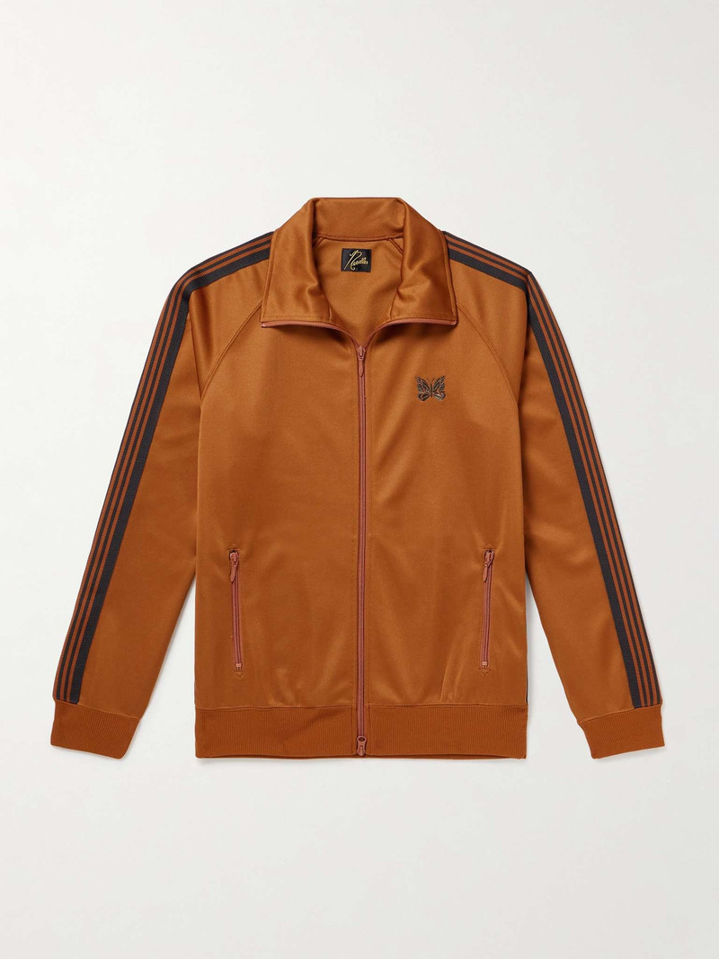 Webbing-Trimmed Logo-Embroidered Tech-Jersey Track Jacket 1