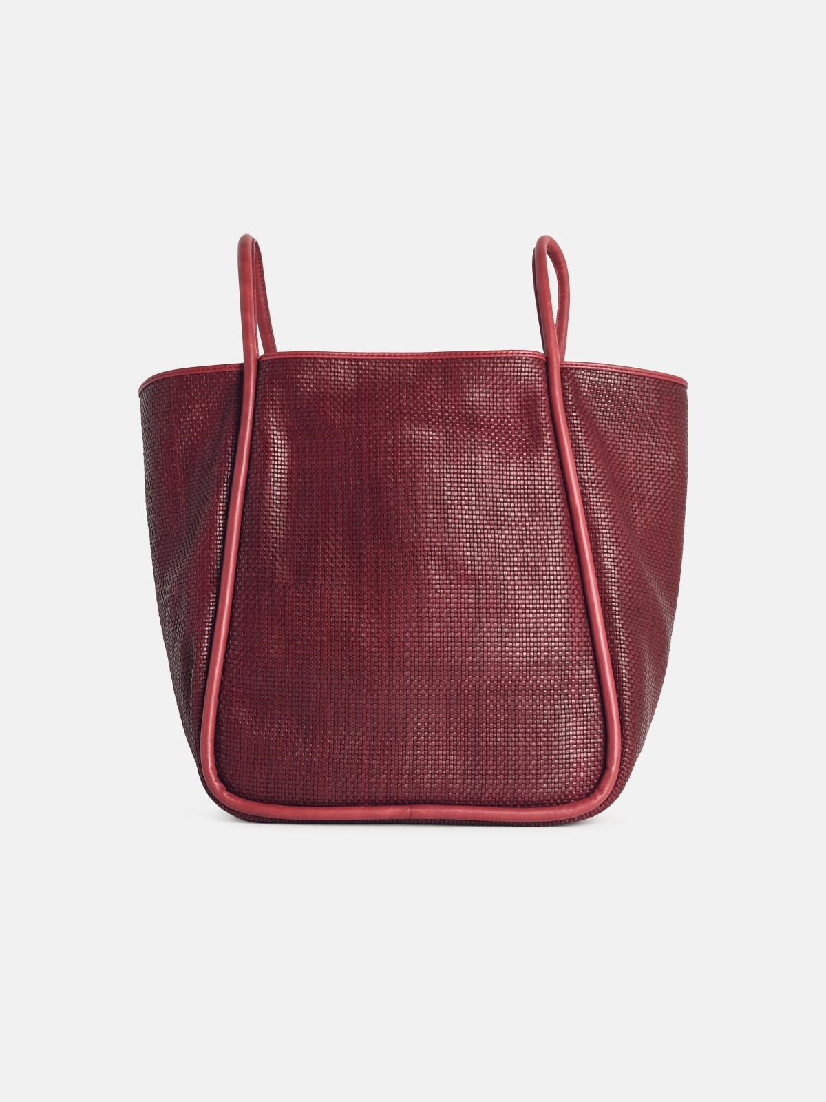 'ANA' BROWN LEATHER BORDO BAG - 3